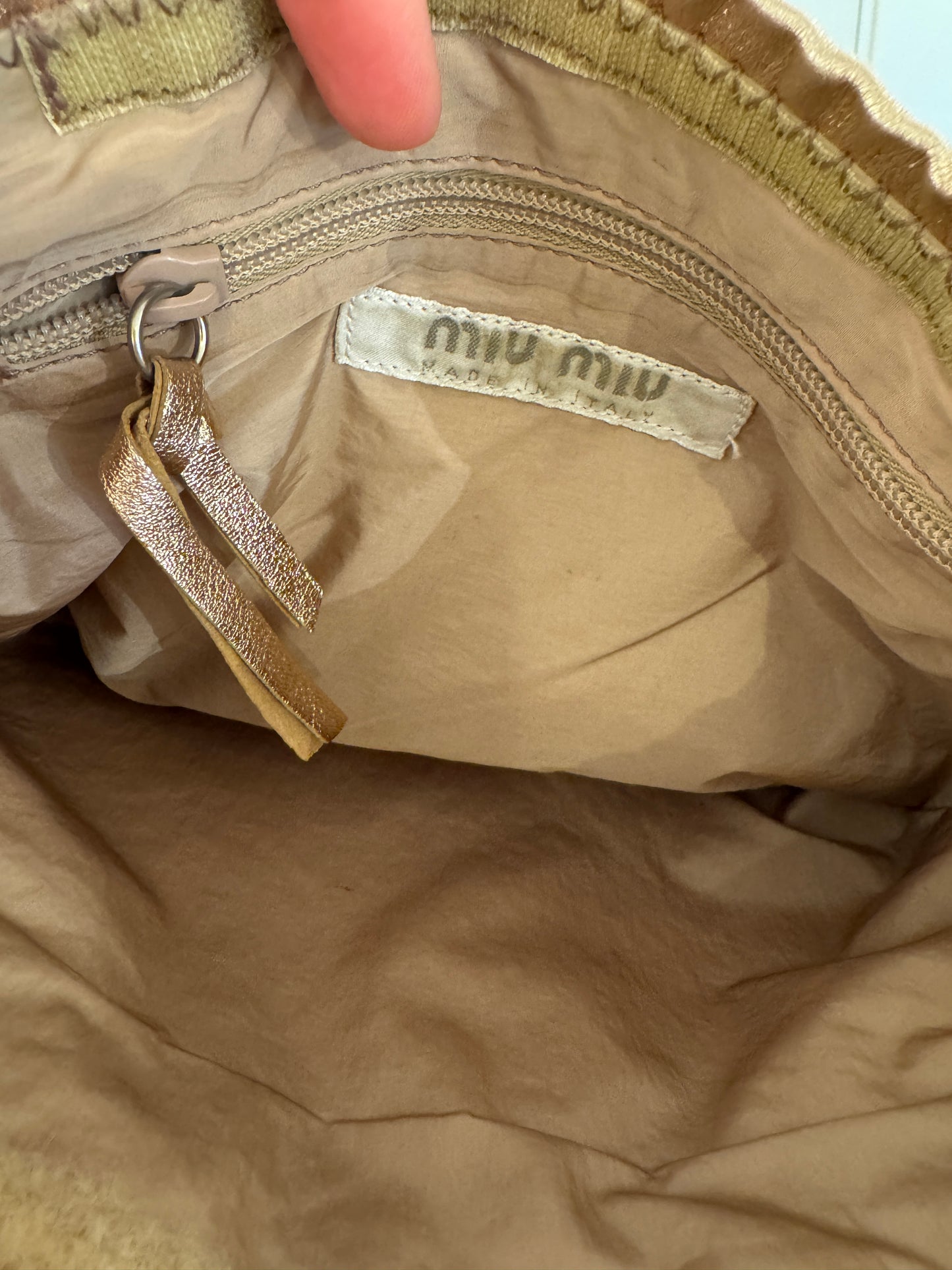 Miu Miu Metallic Leather Mini Tote - early 2000