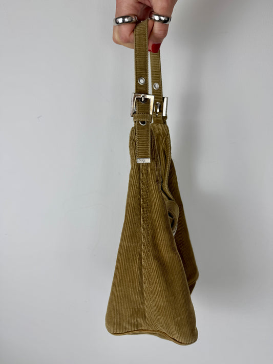 Fendi Corduroy Shoulder Bag — Late 90s to Early 2000s