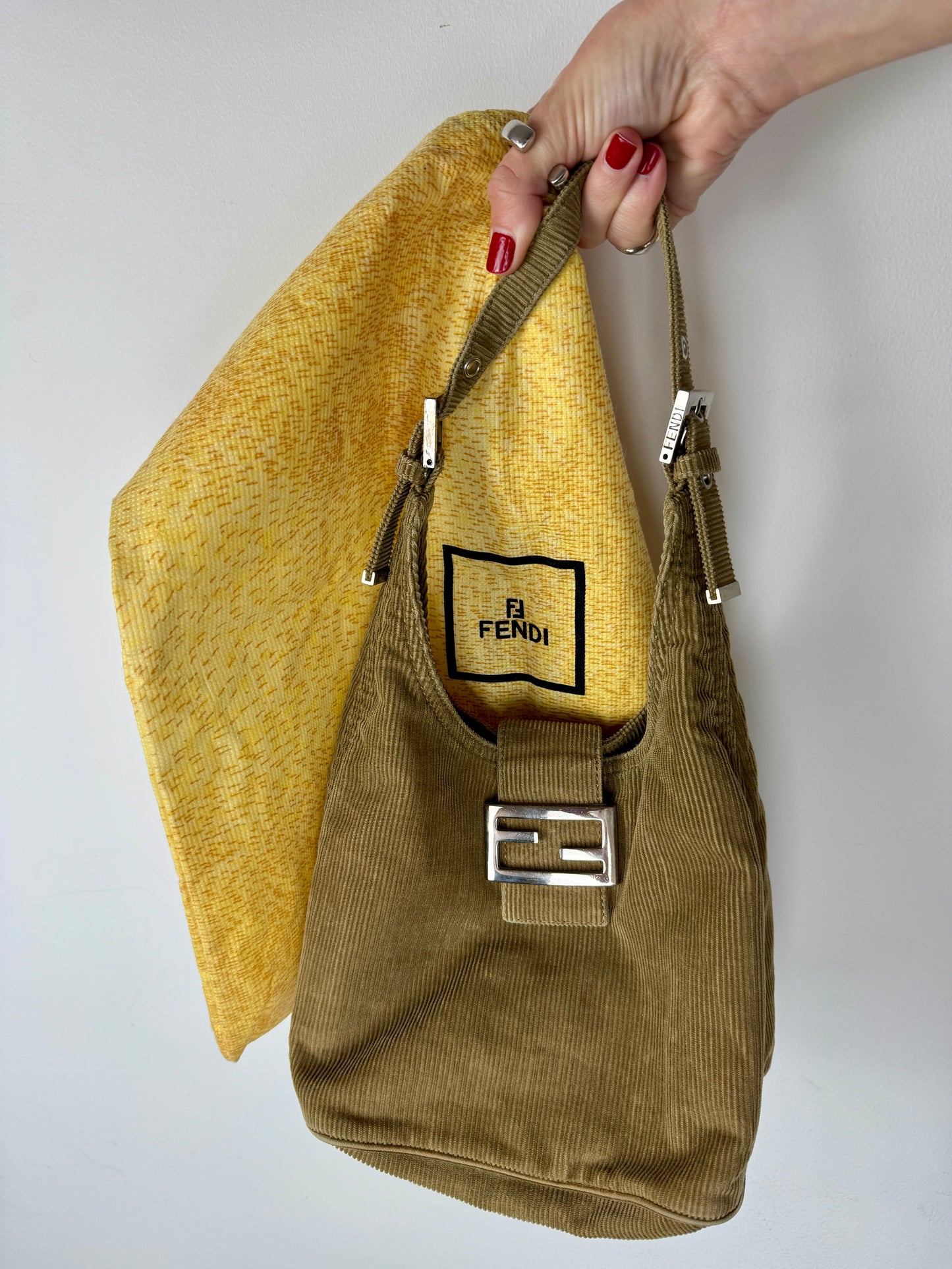 Fendi Corduroy Shoulder Bag — Late 90s to Early 2000s