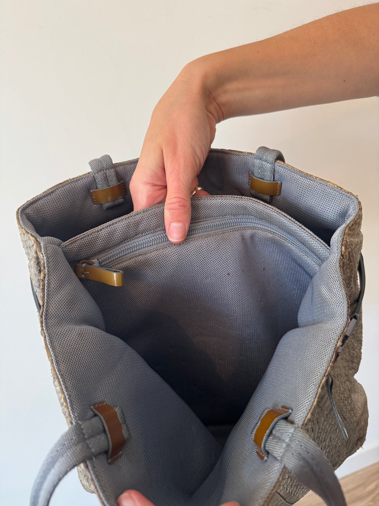 Prada Python Leather Tote Bag