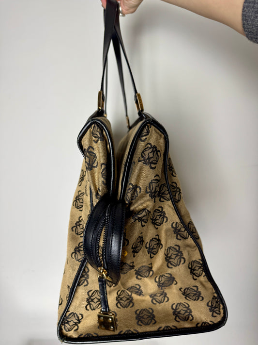 Loewe Anagram Canvas Weekender Tote - Late 1990s