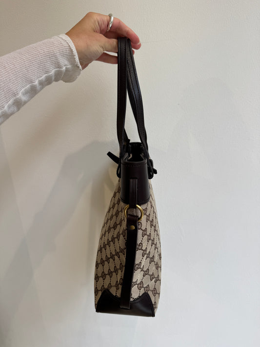 Gucci GG Canvas Belted Tote - early 2000