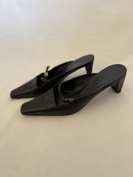 Céline Square-Toe Heeled Mules
