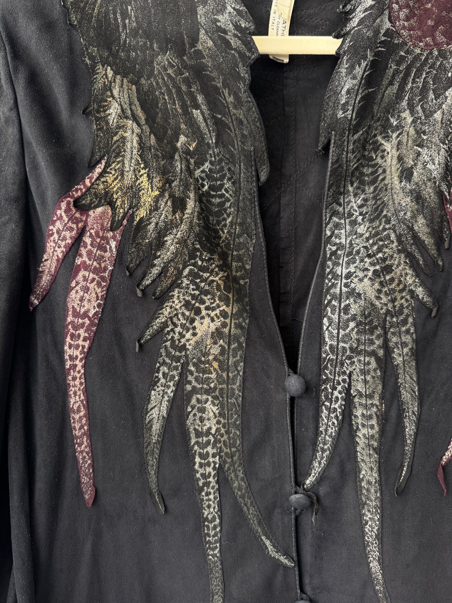 Roberto Cavalli Black Suede Feather Jacket