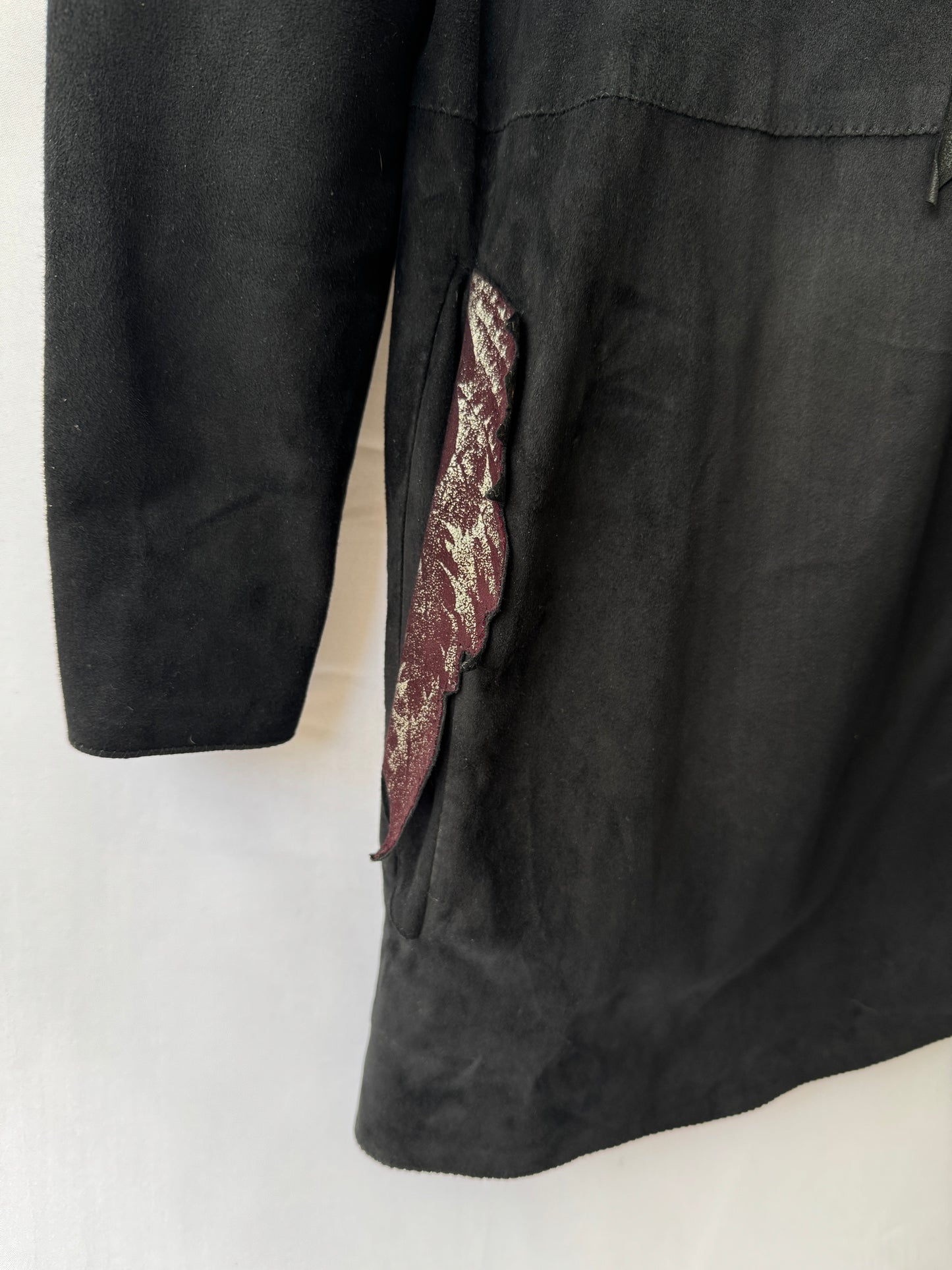 Roberto Cavalli Black Suede Feather Jacket