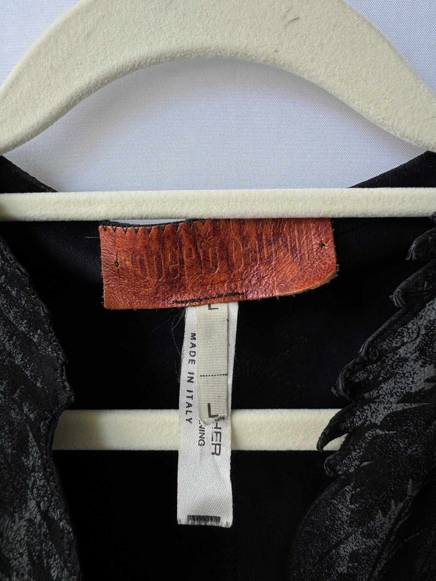 Roberto Cavalli Black Suede Feather Jacket