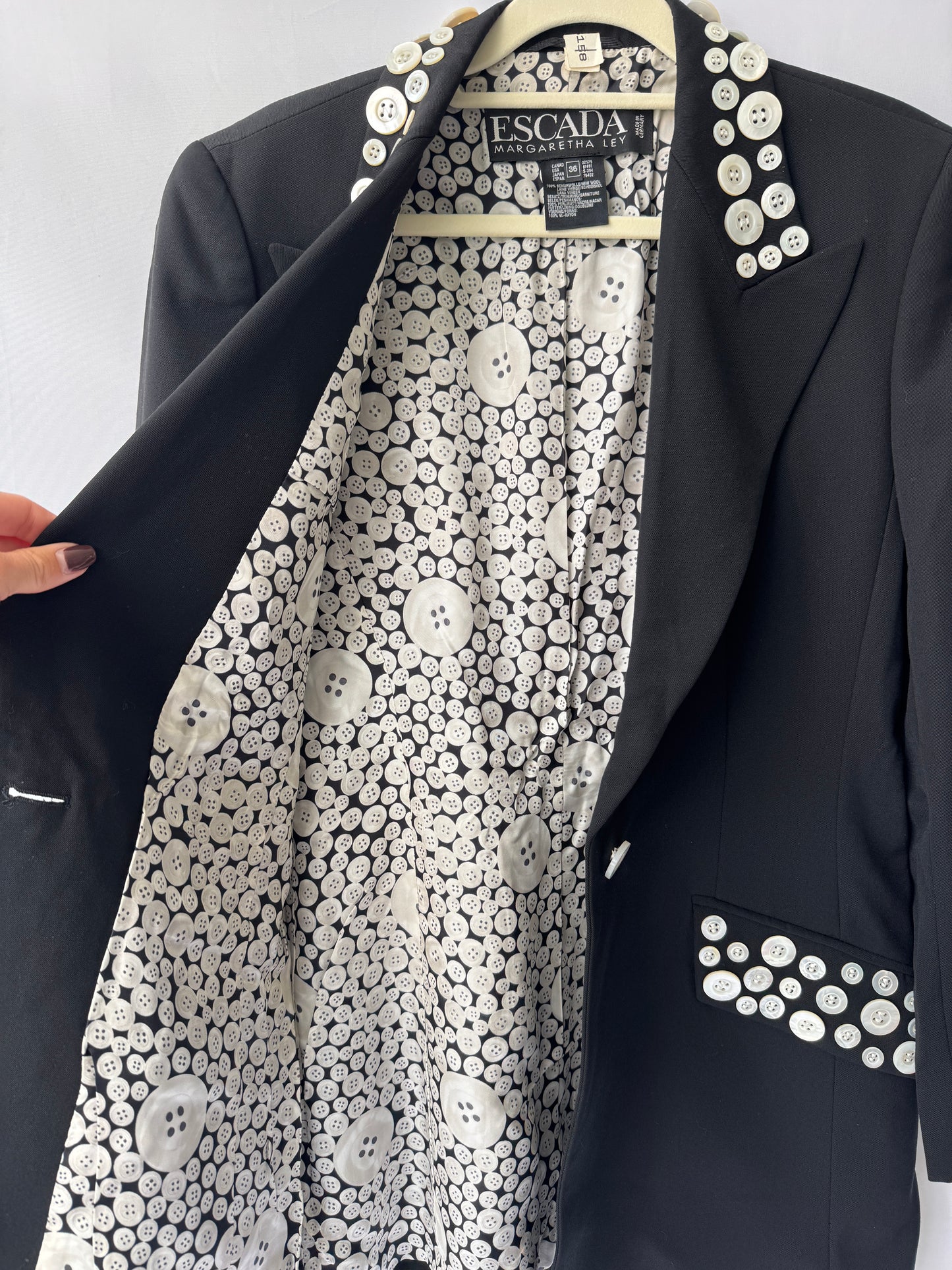 Escada Button-Trim Blazer