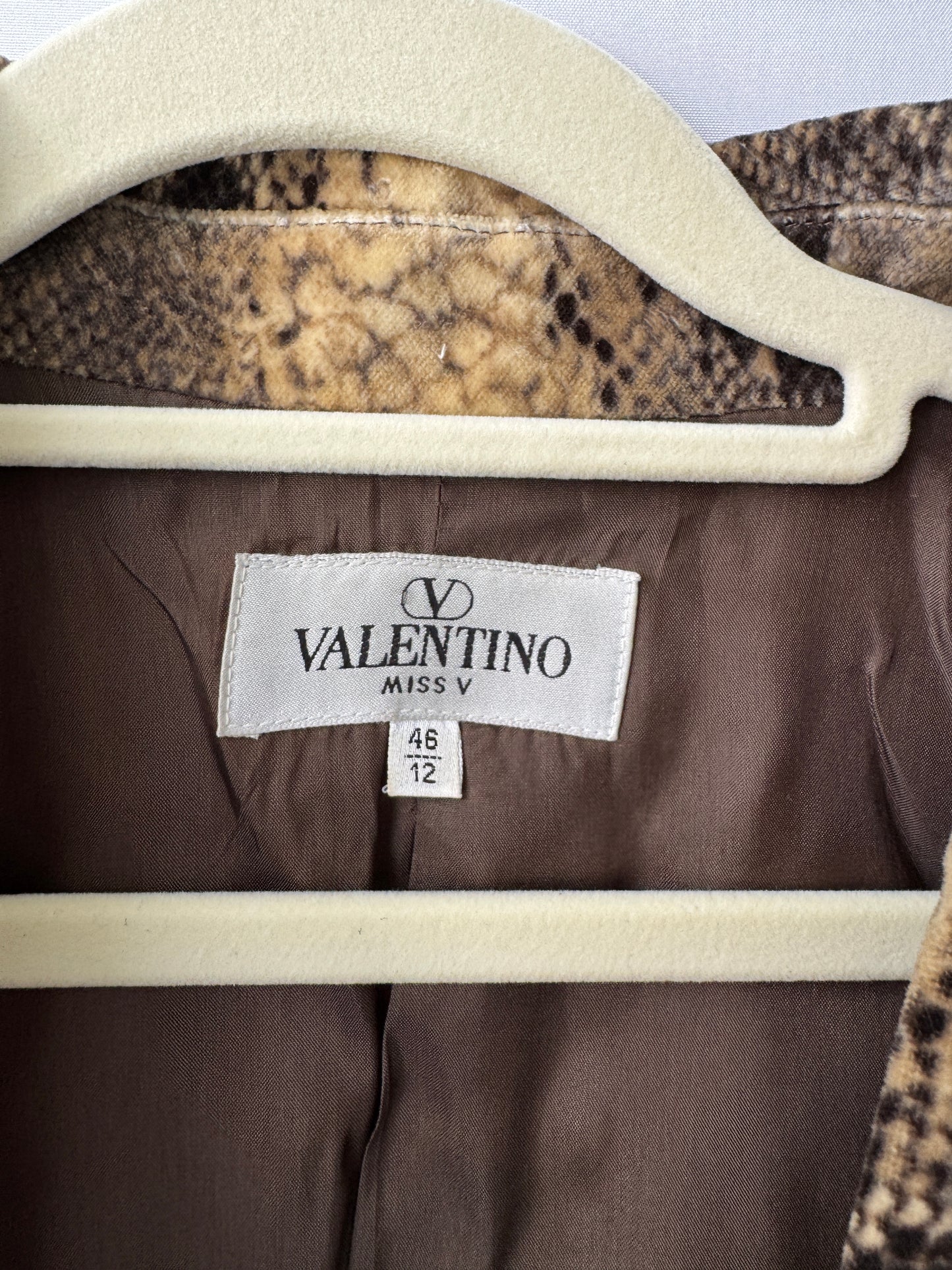 Valentino Miss V Velvet Snakeskin Blazer
