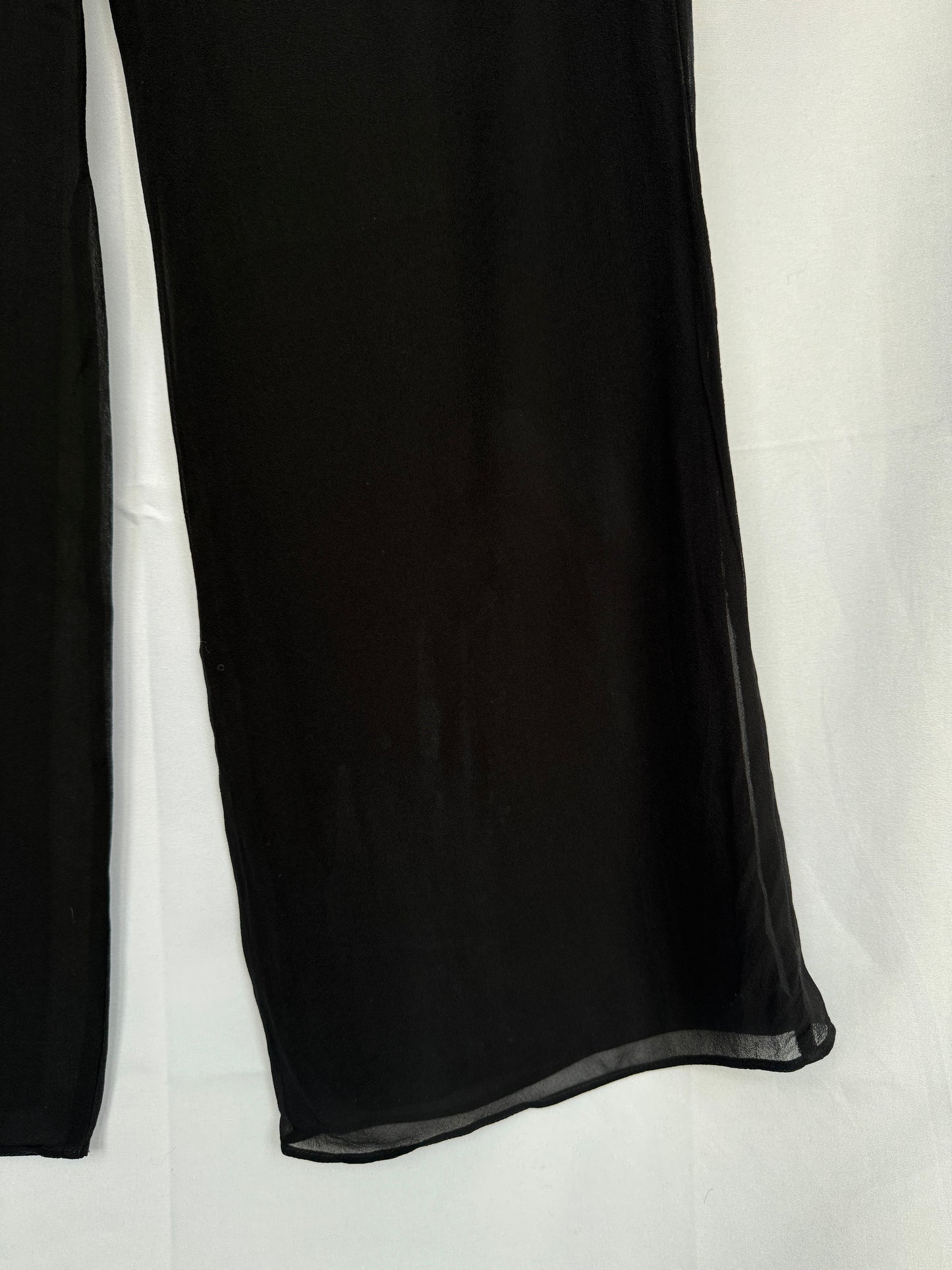 La Perla Sheer Overlay Wide-Leg Trousers — Made in Italy, IT 42