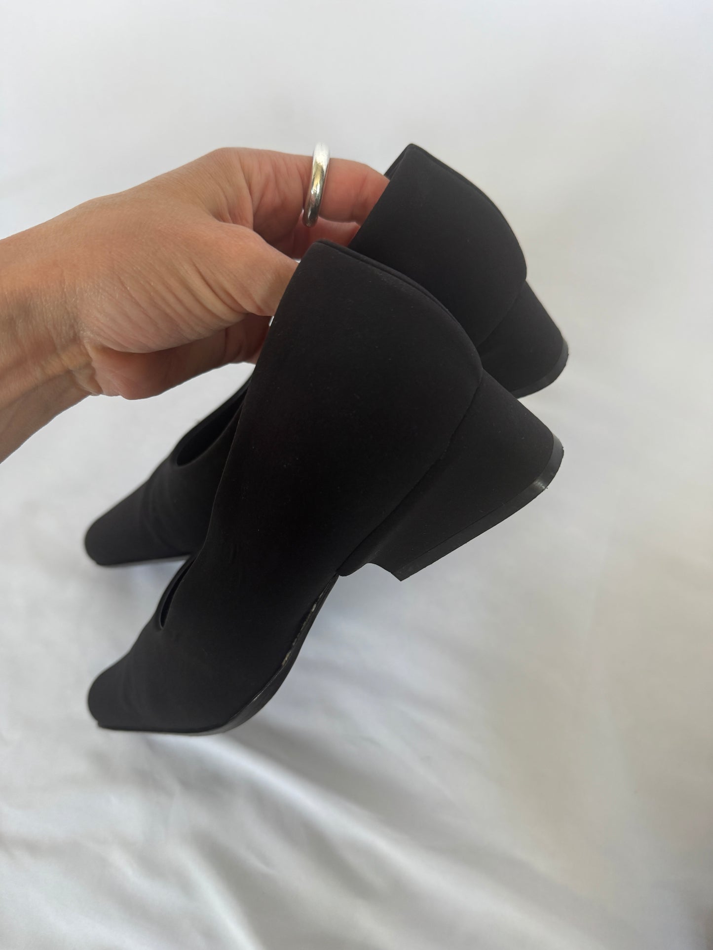 Prada Square-Toe Low Block heel