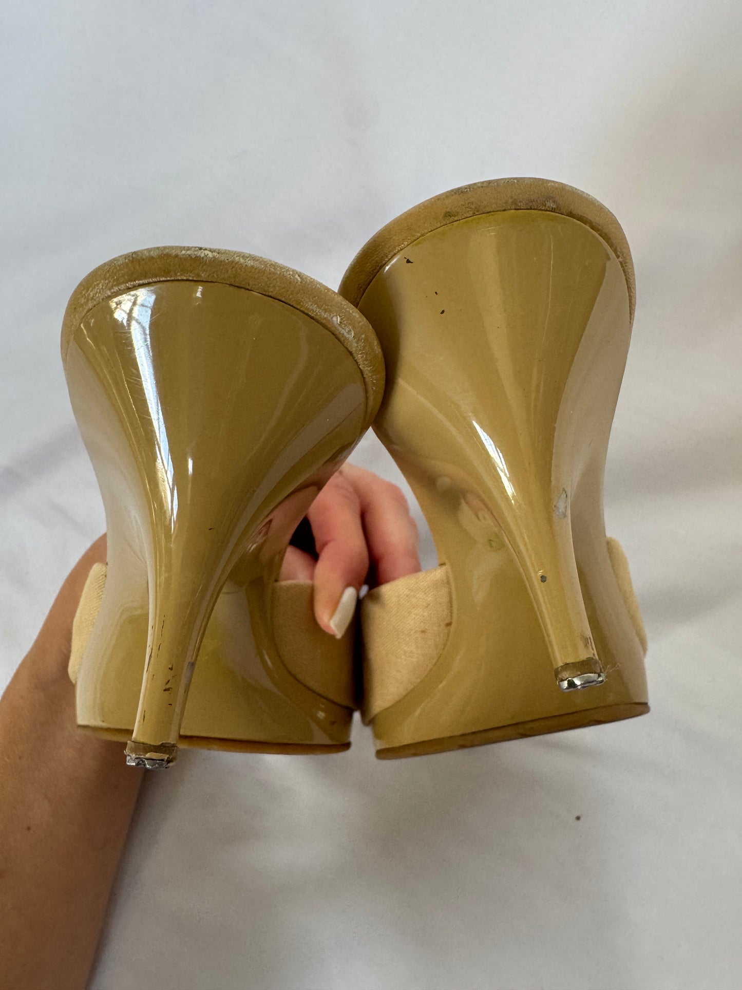 Chanel Camellia Appliqué Heeled Mules