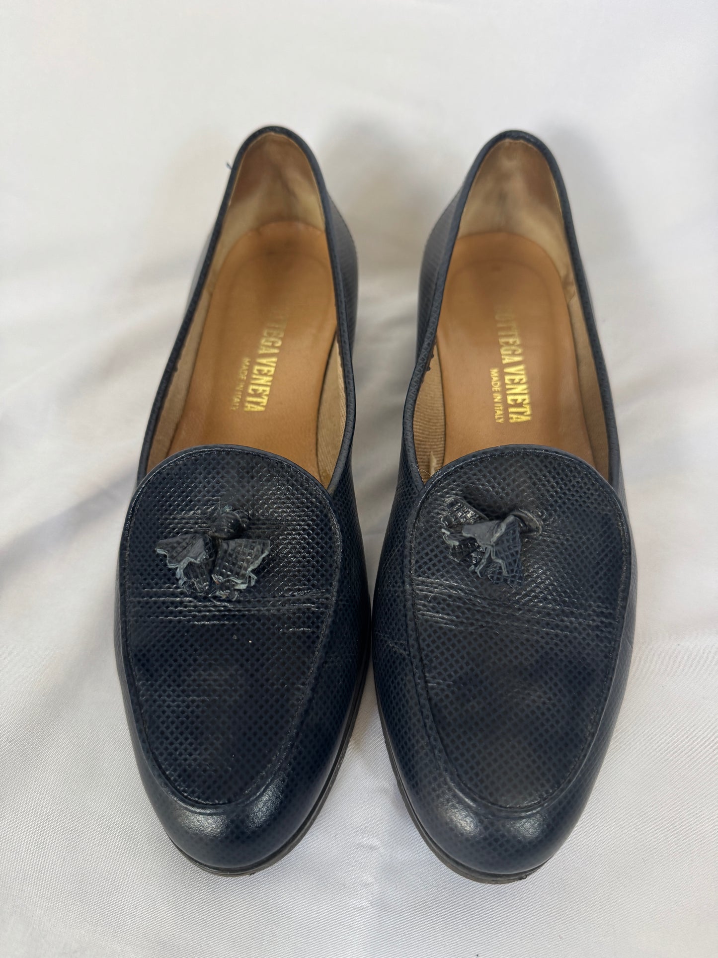 Bottega Veneta Navy Tassel Loafers