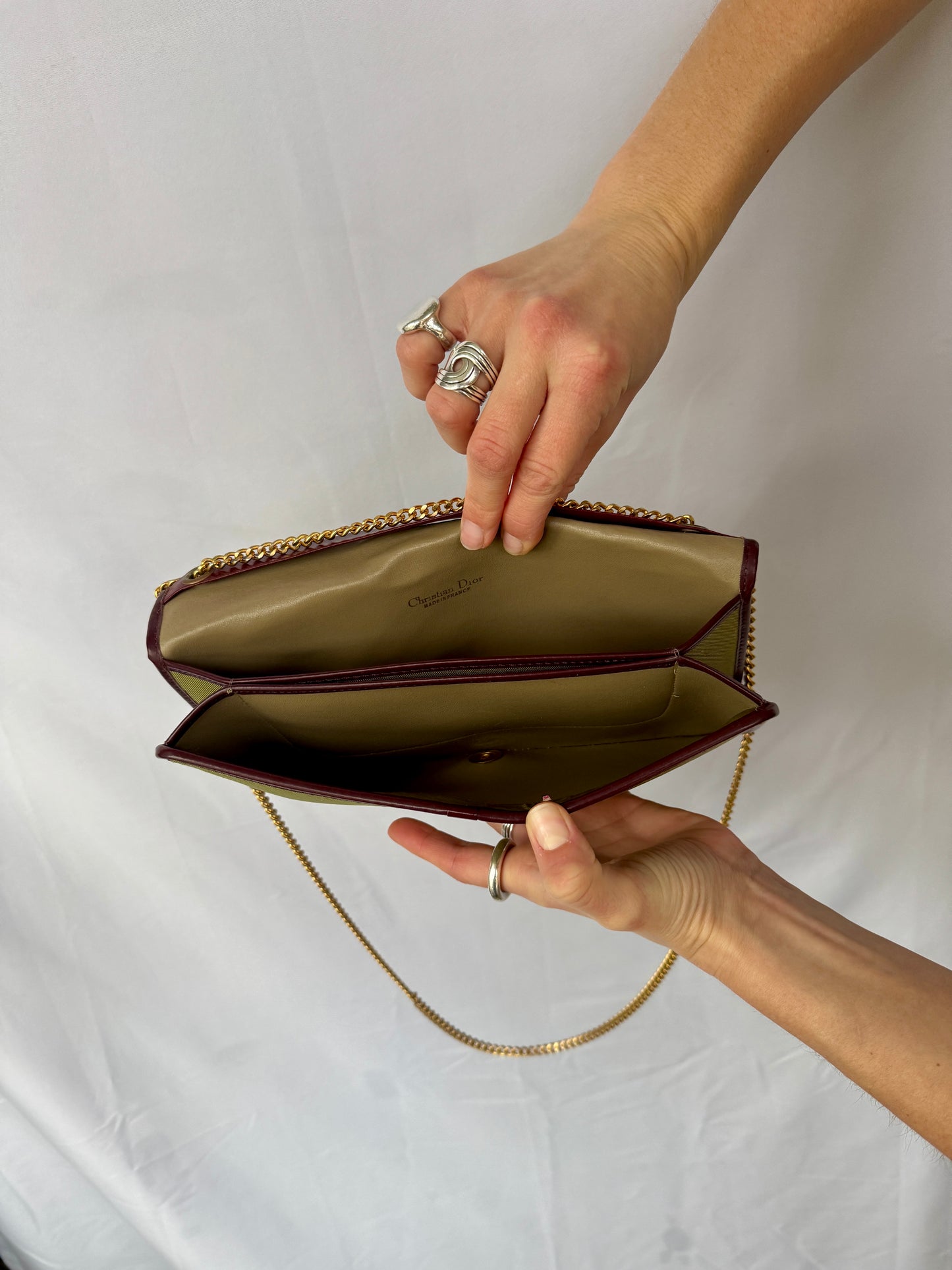 Christian Dior Olive Monogram Chain Flap Bag