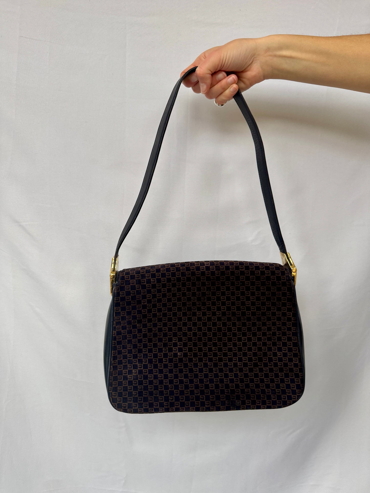 Gucci Suede GG Shoulder Bag — Late 1970s / Early 1980s