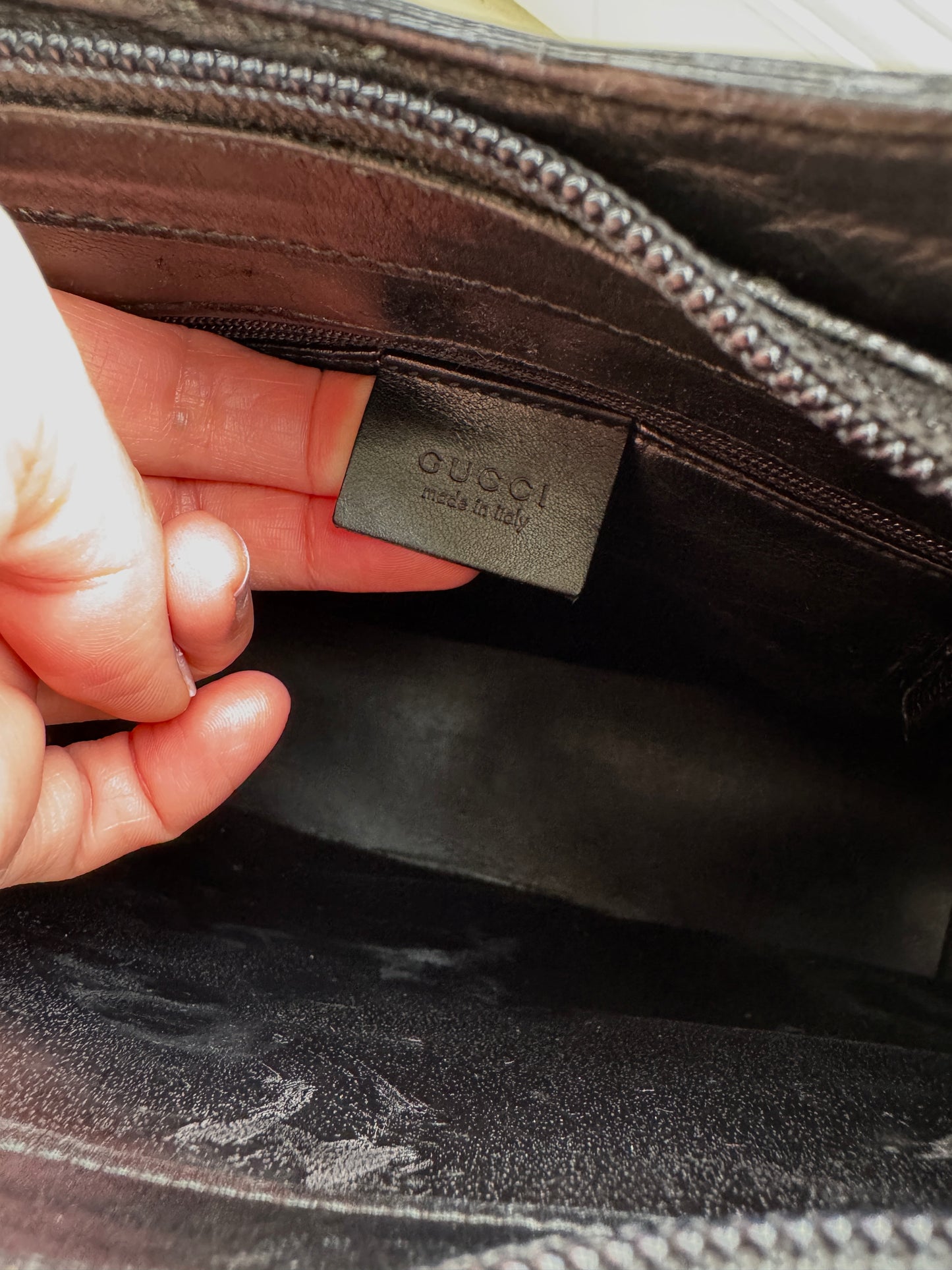 Gucci Bamboo Handle Leather Bag — Early 2000s