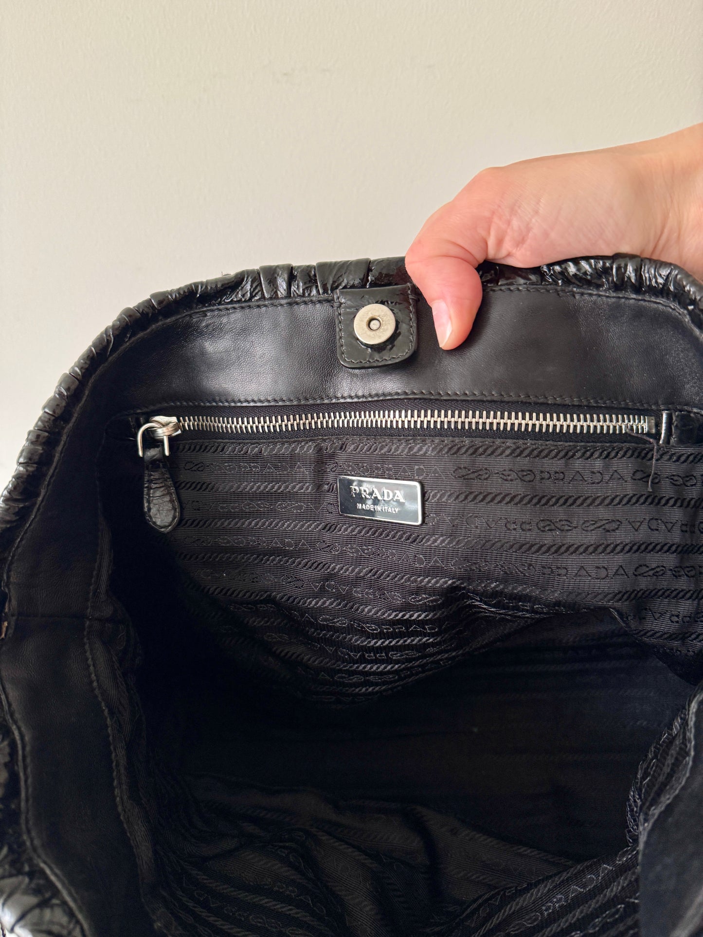 Prada Vernice Gaufre Tote — Early 2000s