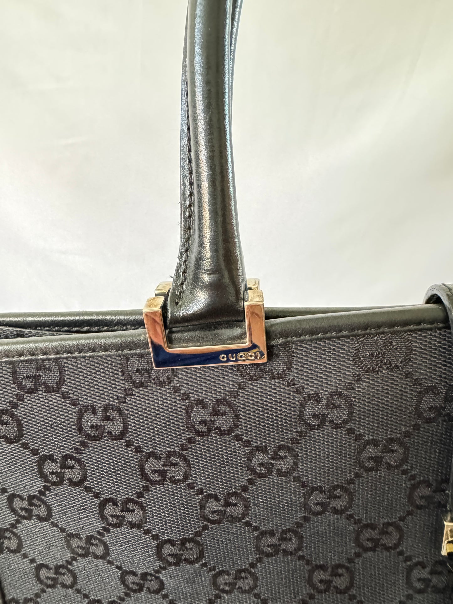 Gucci GG Monogram Black Canvas Tote