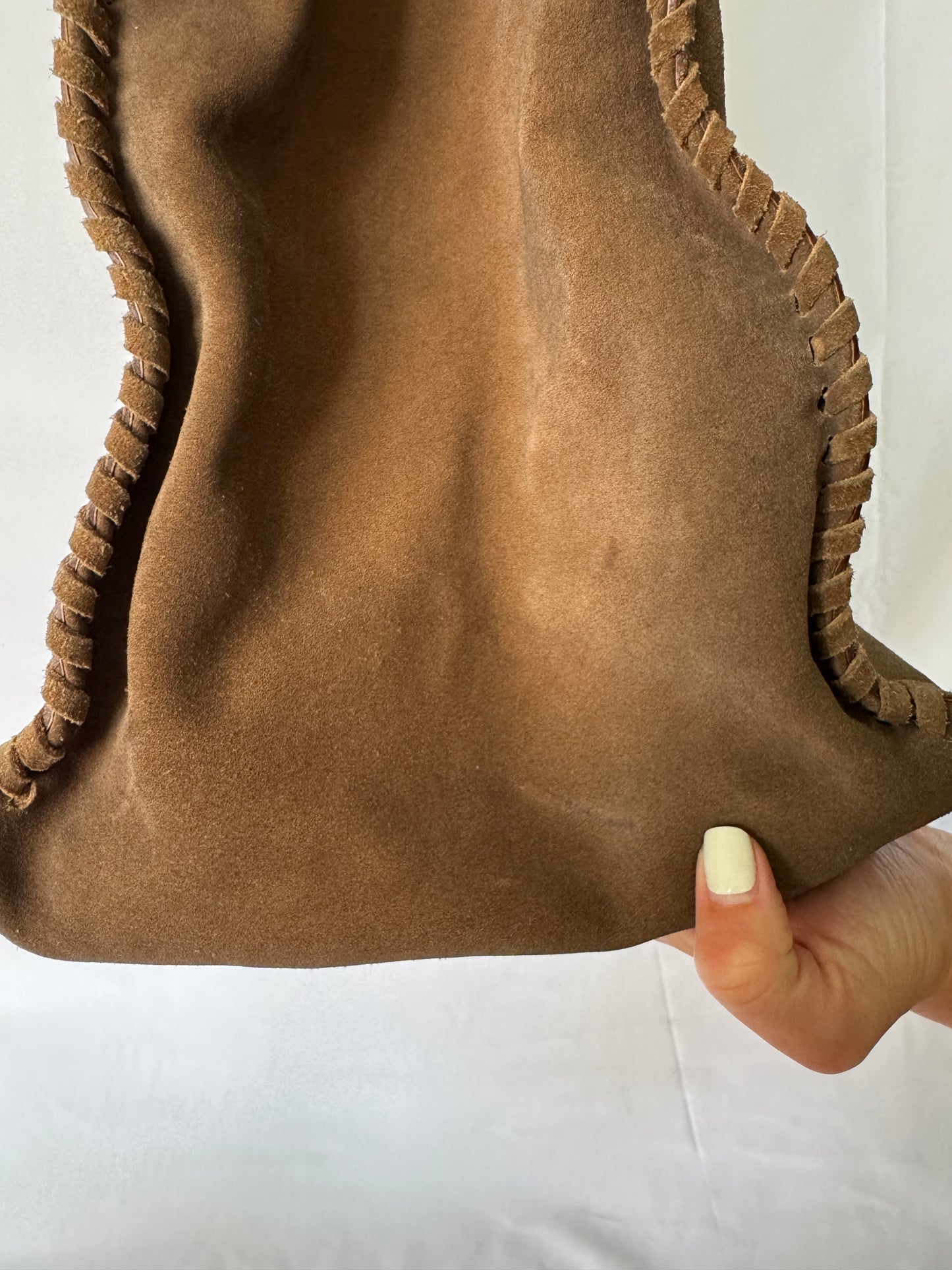Gucci Suede Tote with Wood Handles