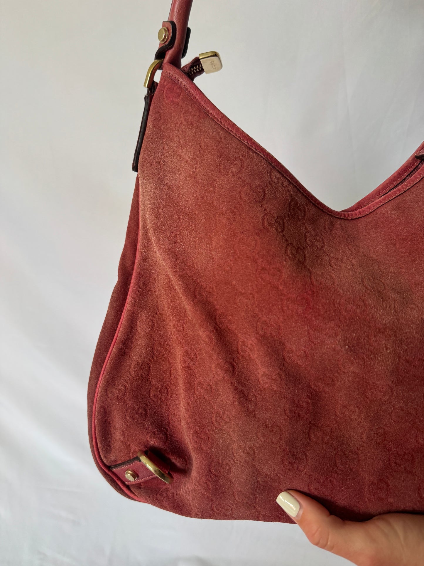 Gucci Abbey Suede Shoulder Bag
