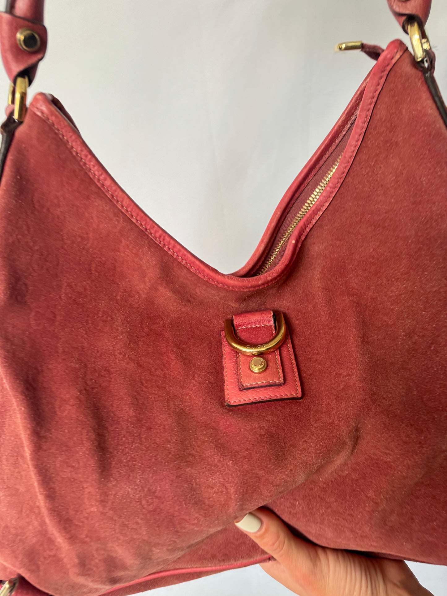 Gucci Abbey Suede Shoulder Bag