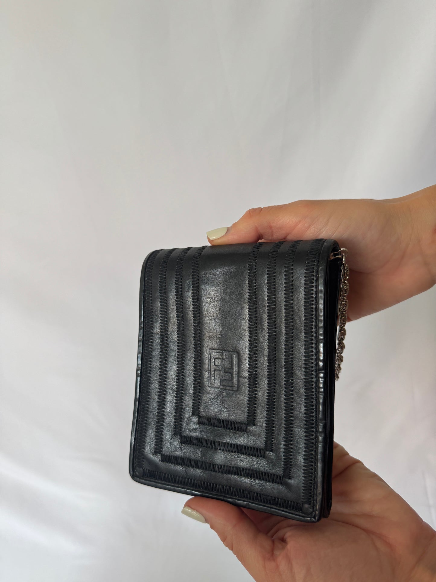 Fendi Logo-Stitched Leather Mini Bag