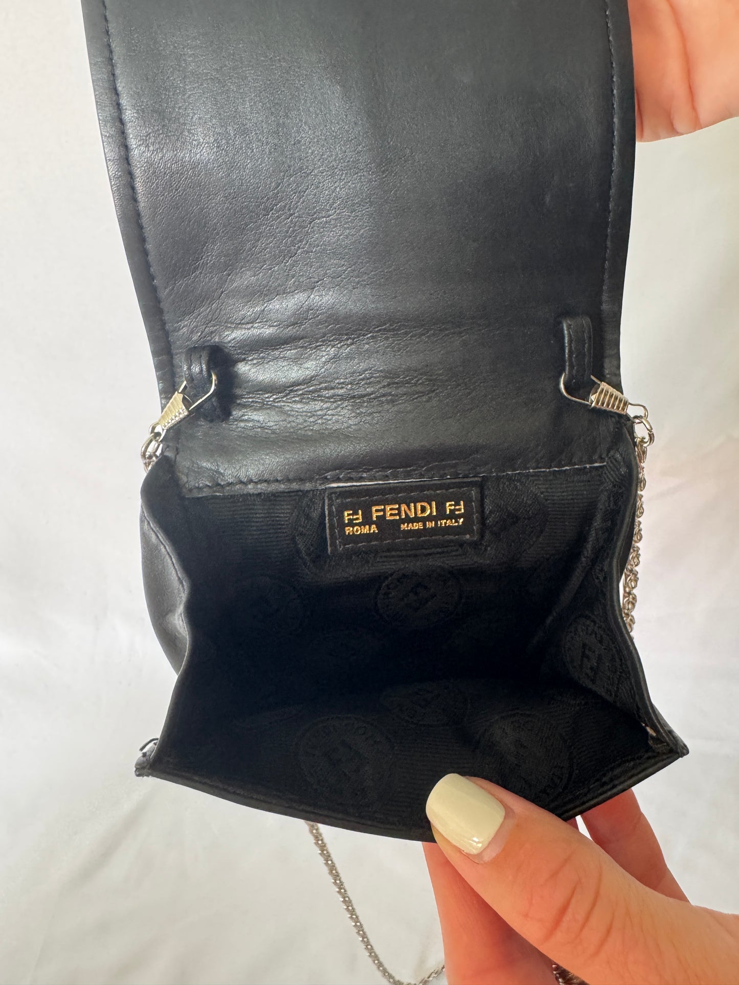 Fendi Logo-Stitched Leather Mini Bag