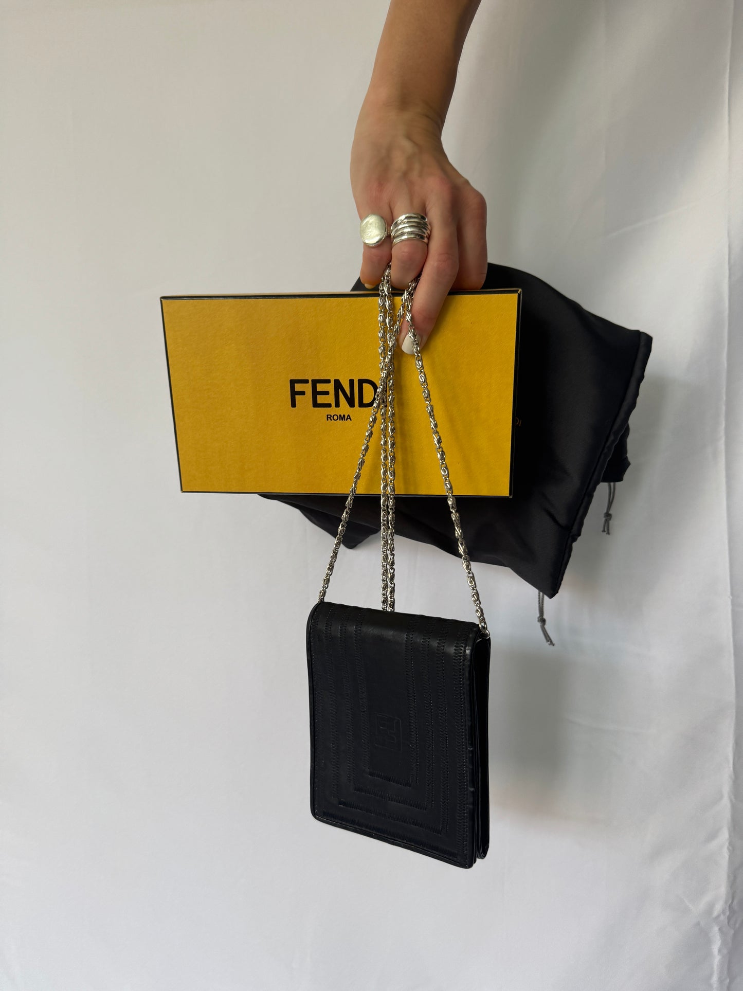 Fendi Logo-Stitched Leather Mini Bag