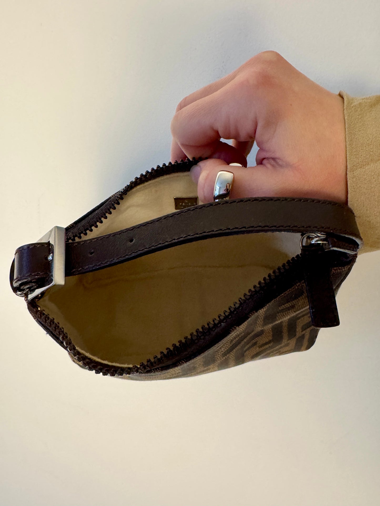 Fendi Tobacco Zucca Mini Pochette — Late 1990s to Early 2000s