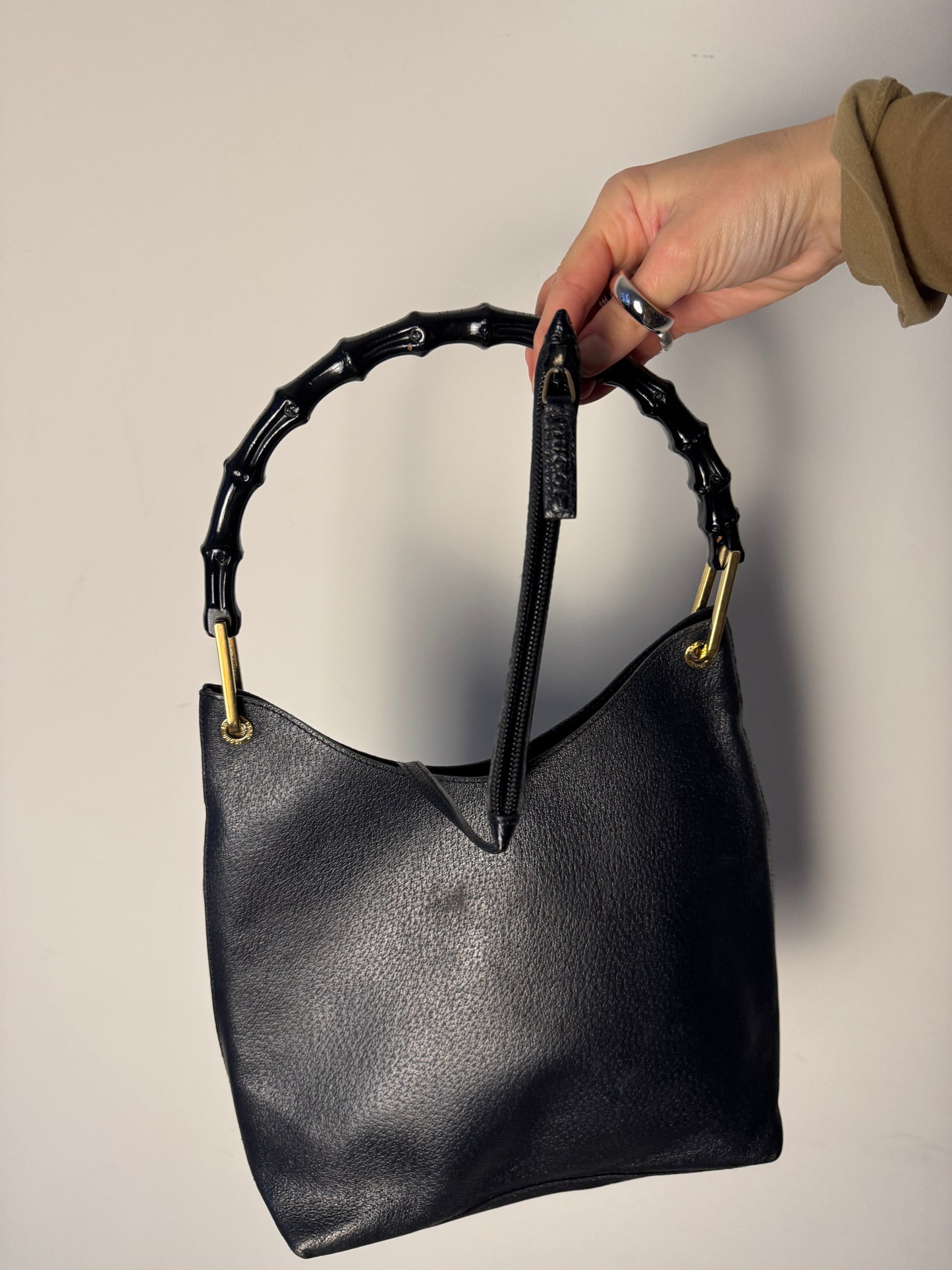 Gucci Bamboo Leather Hobo Bag — Late 1990s to Early 2000s