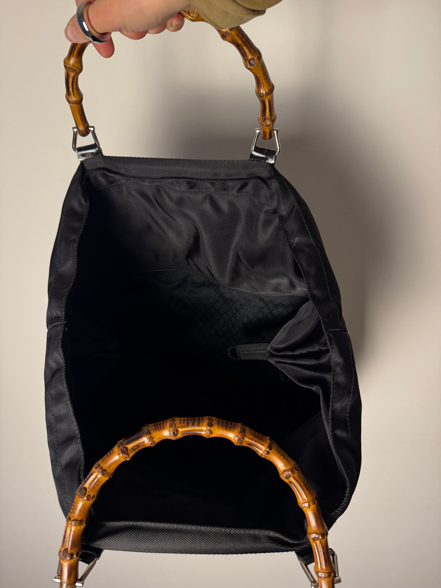 Gucci Bamboo Nylon Tote Bag — Early 2000s