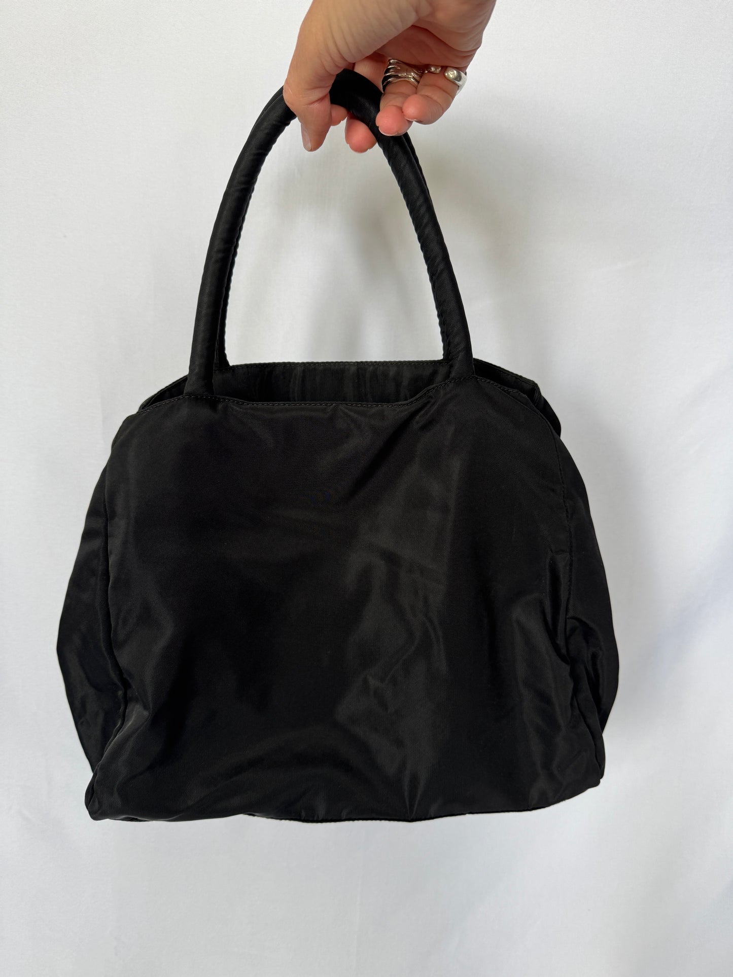 Prada Black Nylon Top Handle Bag
