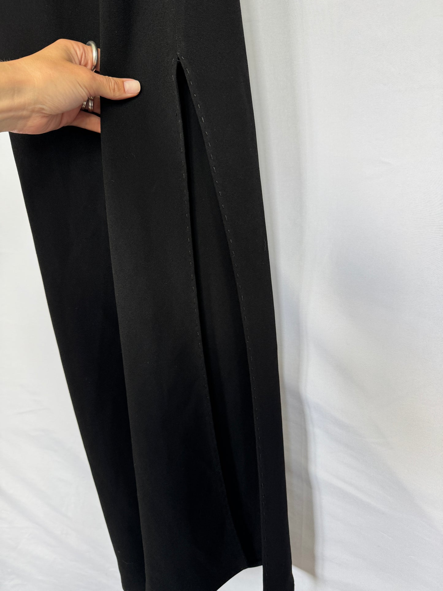 Moschino Black Grosgrain Slip Dress
