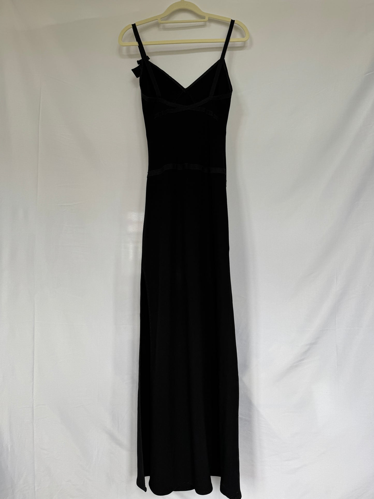 Moschino Black Grosgrain Slip Dress
