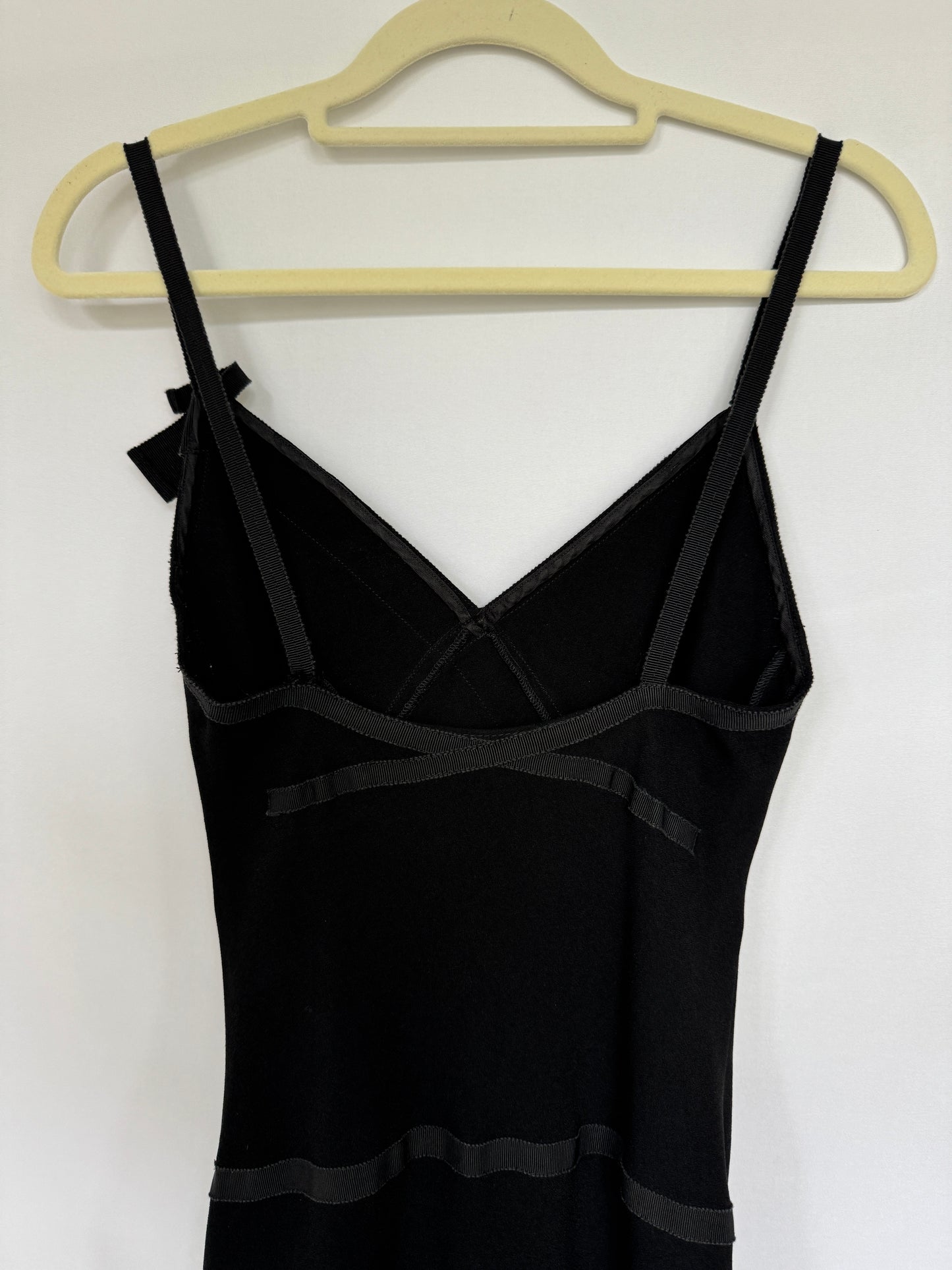 Moschino Black Grosgrain Slip Dress