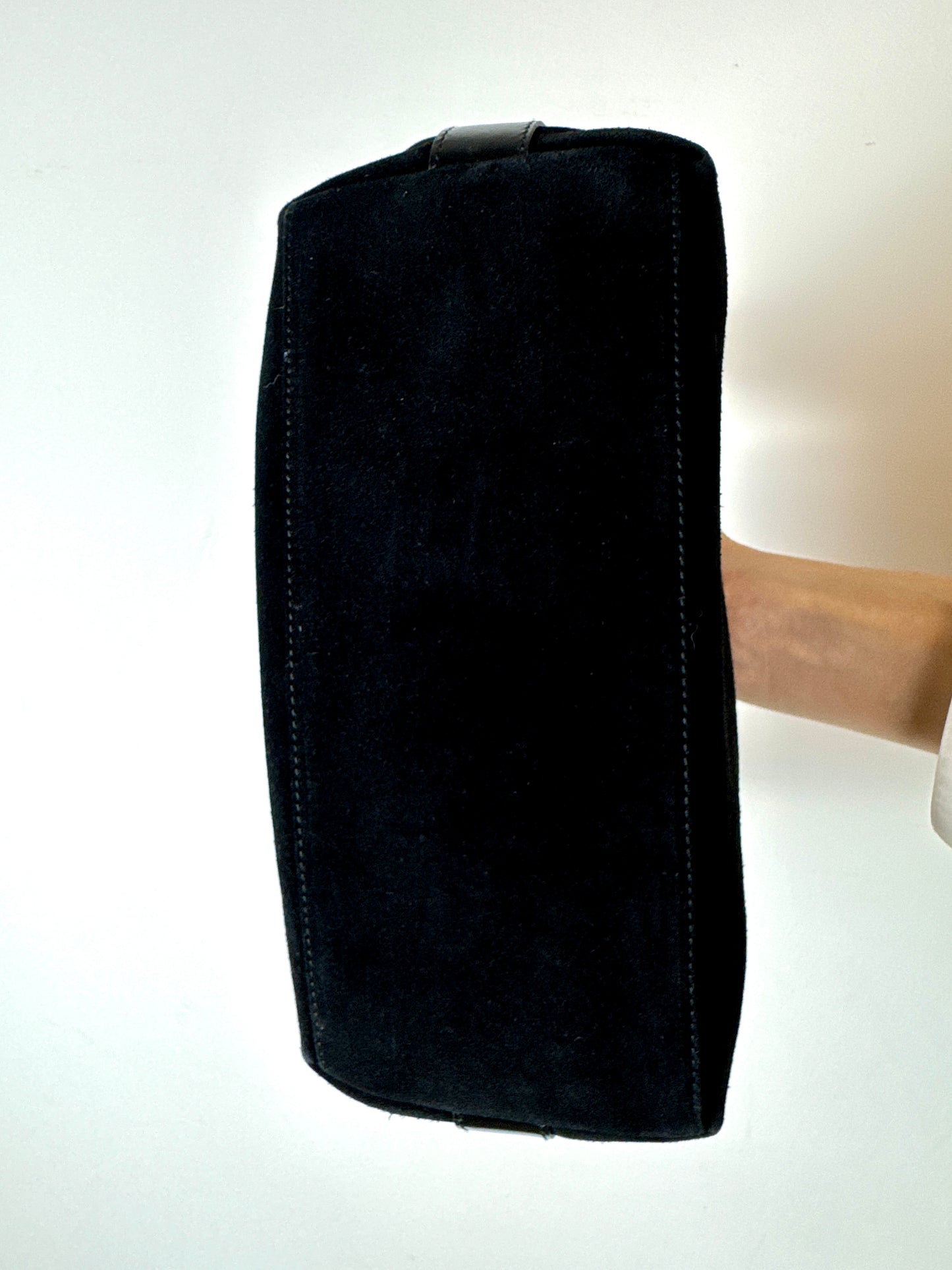 Gucci Black Suede Shoulder Bag — Late 1990s