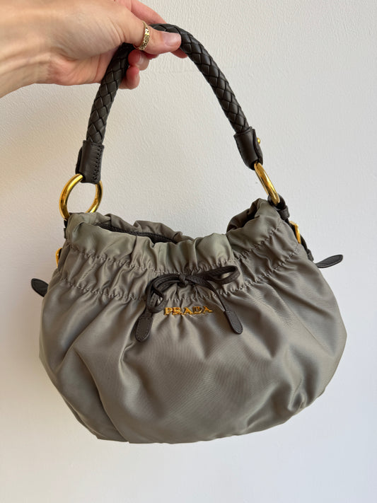 Prada Tessuto Nylon Gathered Bow Shoulder Bag early 2010