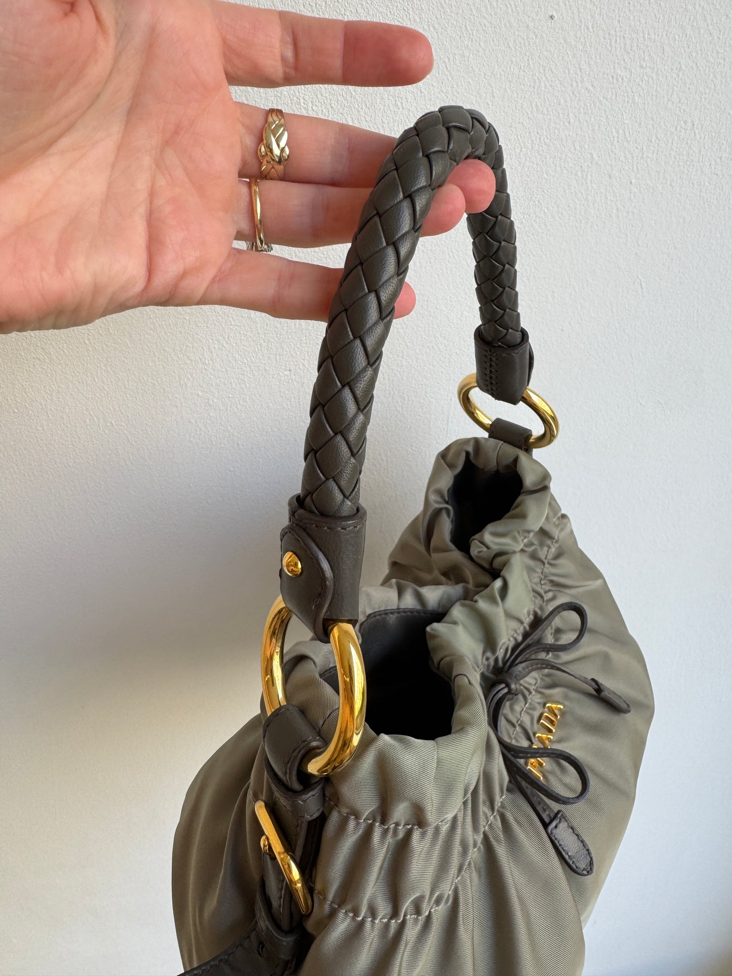 Prada Tessuto Nylon Gathered Bow Shoulder Bag early 2010