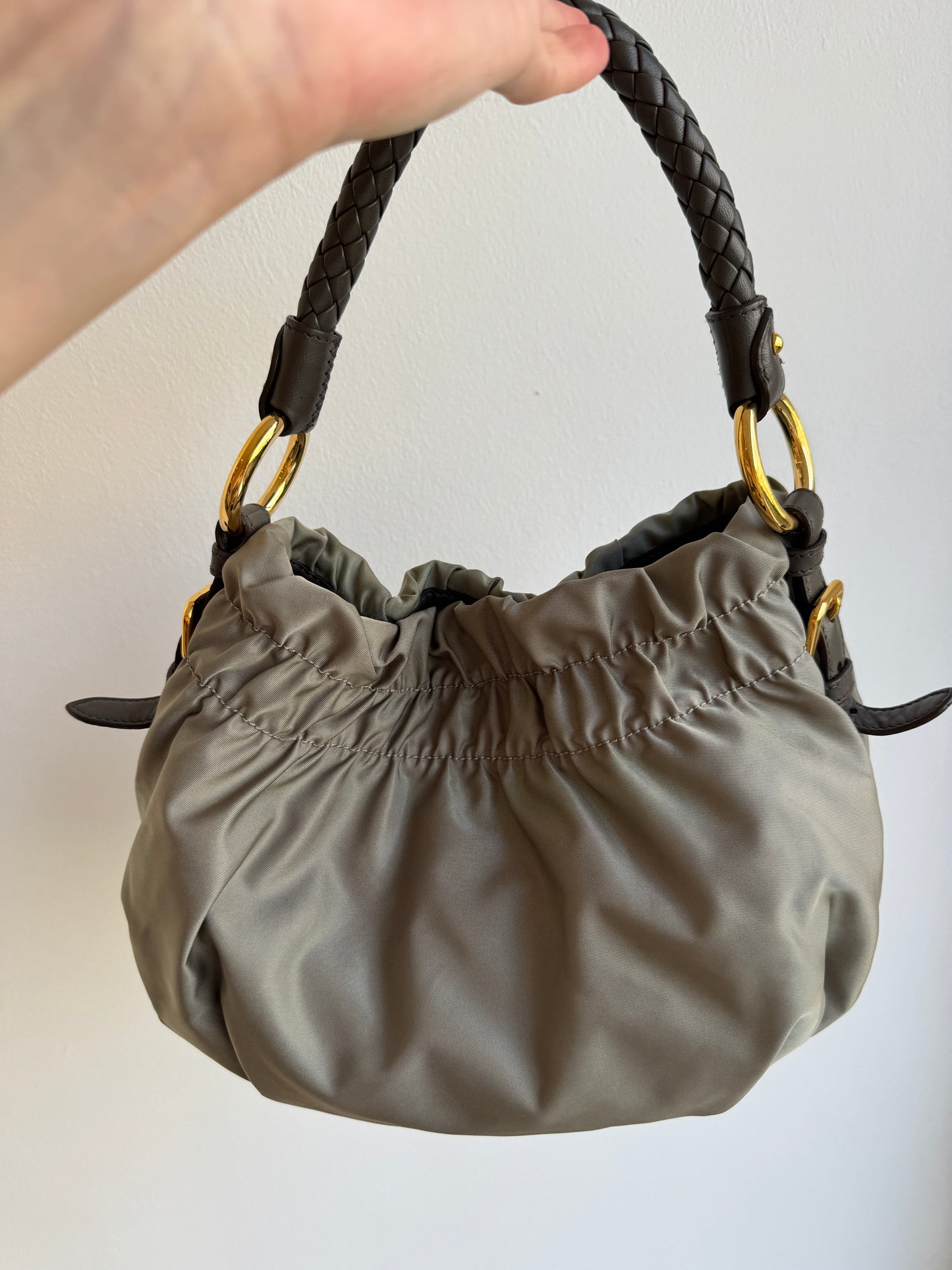 Prada Tessuto Nylon Gathered Bow Shoulder Bag early 2010