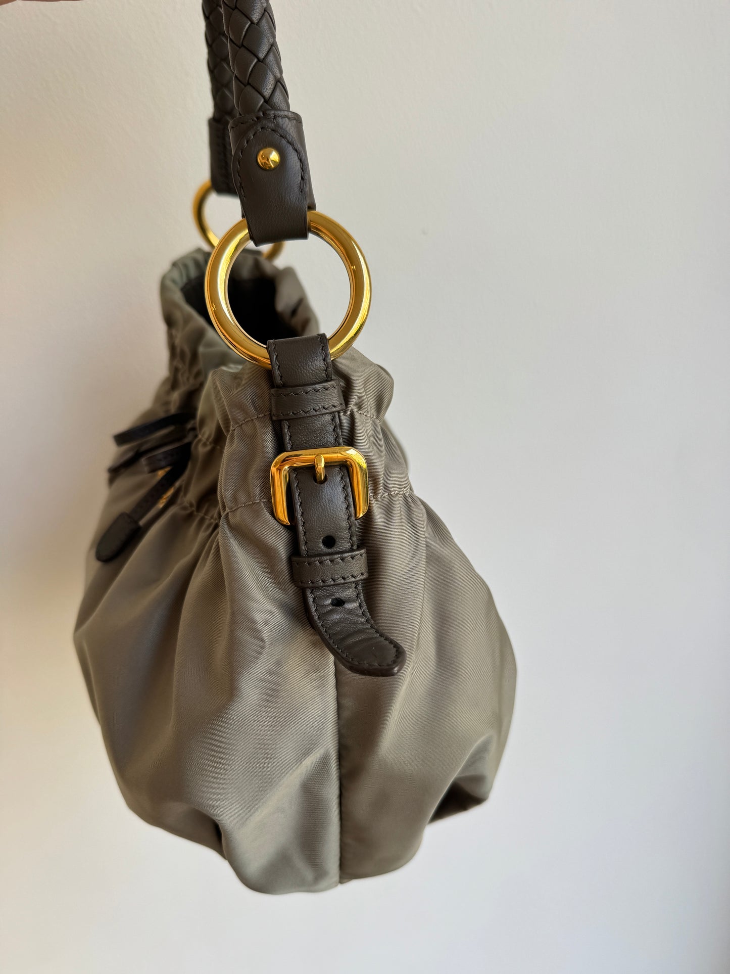 Prada Tessuto Nylon Gathered Bow Shoulder Bag early 2010