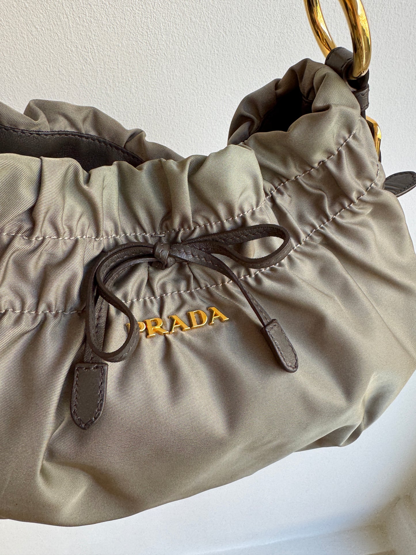 Prada Tessuto Nylon Gathered Bow Shoulder Bag early 2010