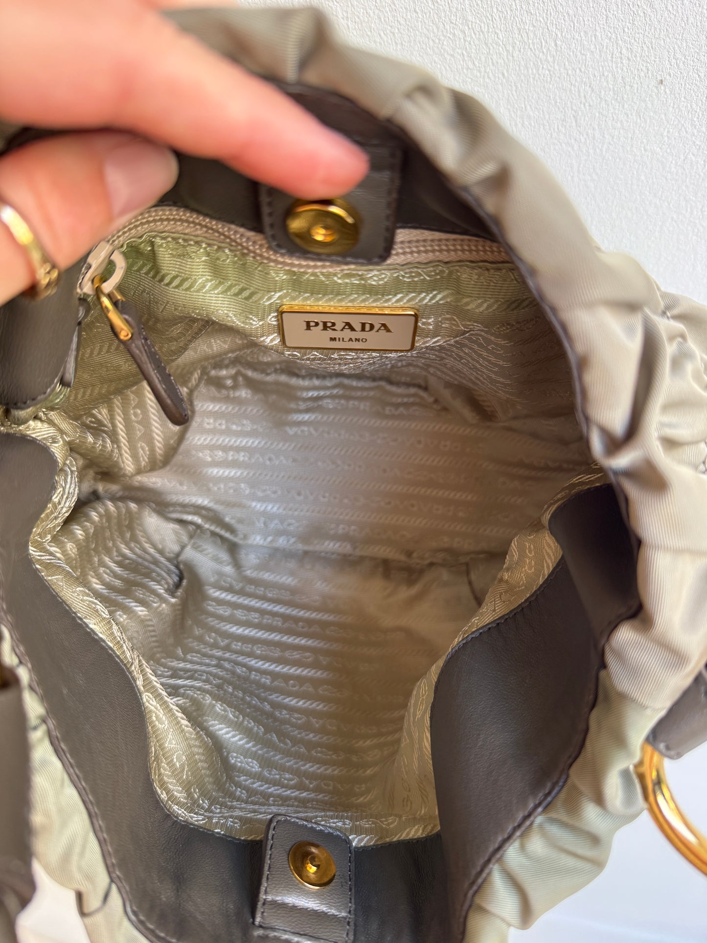 Prada Tessuto Nylon Gathered Bow Shoulder Bag early 2010