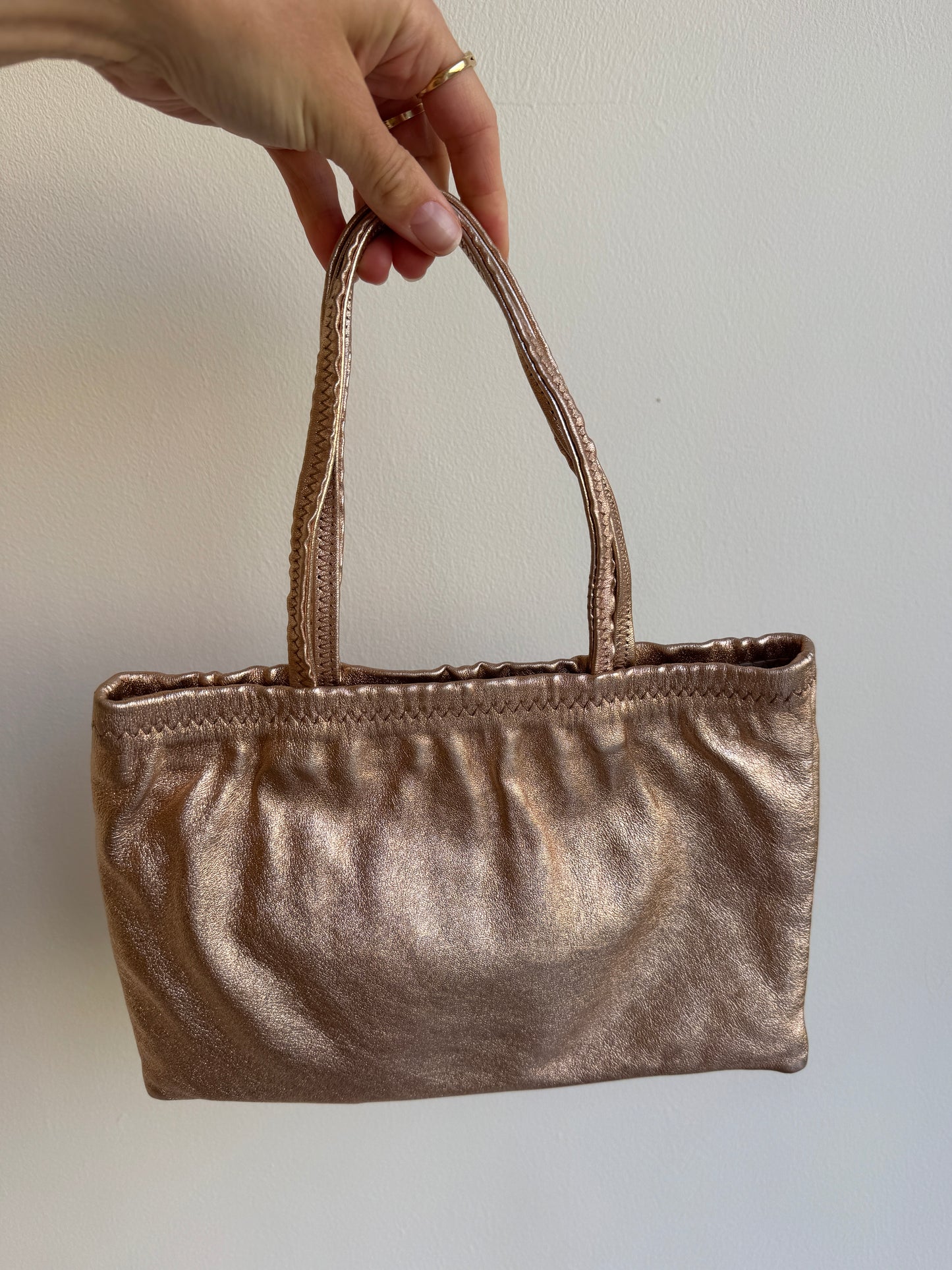 Miu Miu Metallic Leather Mini Tote - early 2000
