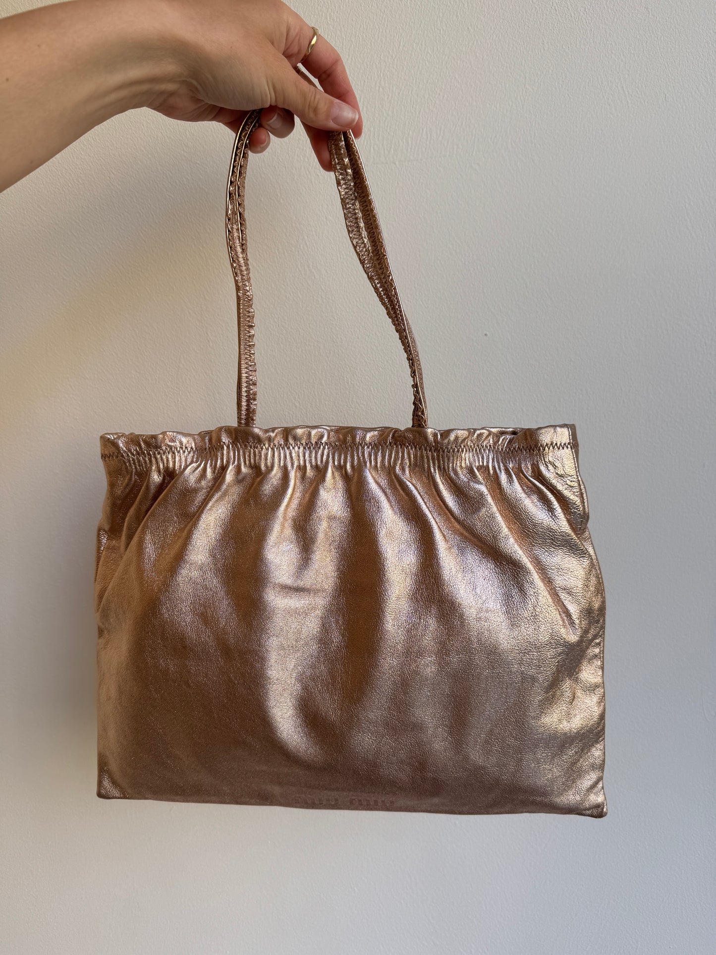 Miu Miu Metallic Leather Mini Tote - early 2000