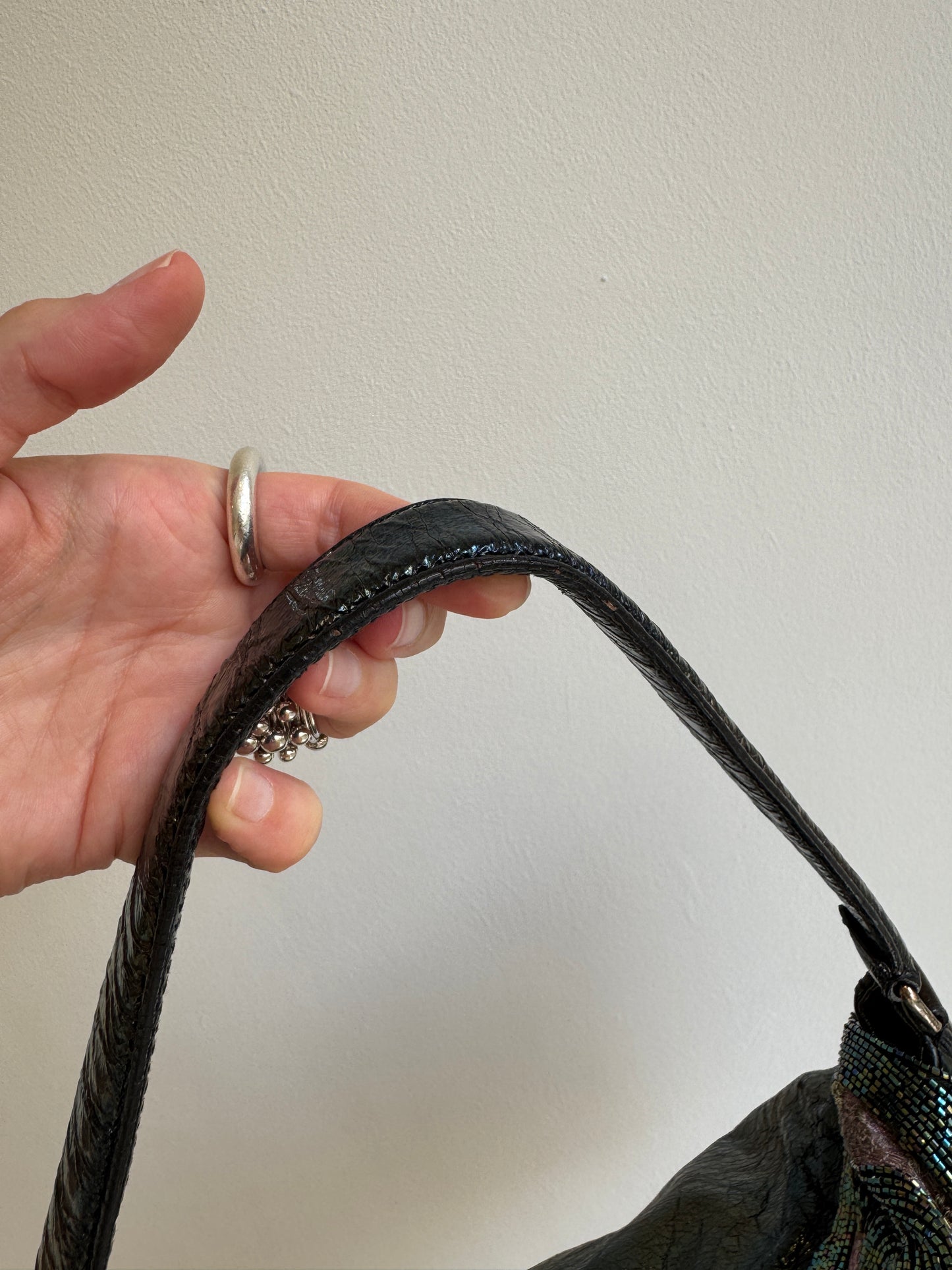 Archival 2003 Fendi "Chef" Peacock Micro-Beaded Shoulder Bag – Rare Prototype