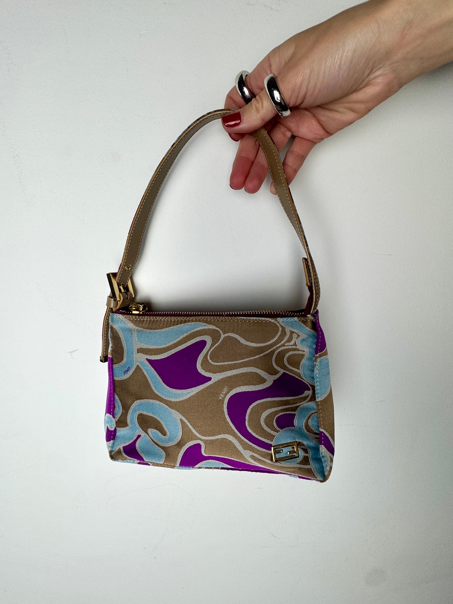 Fendi Psychedelic Swirl Jacquard Mini Shoulder Bag — Early 2000s