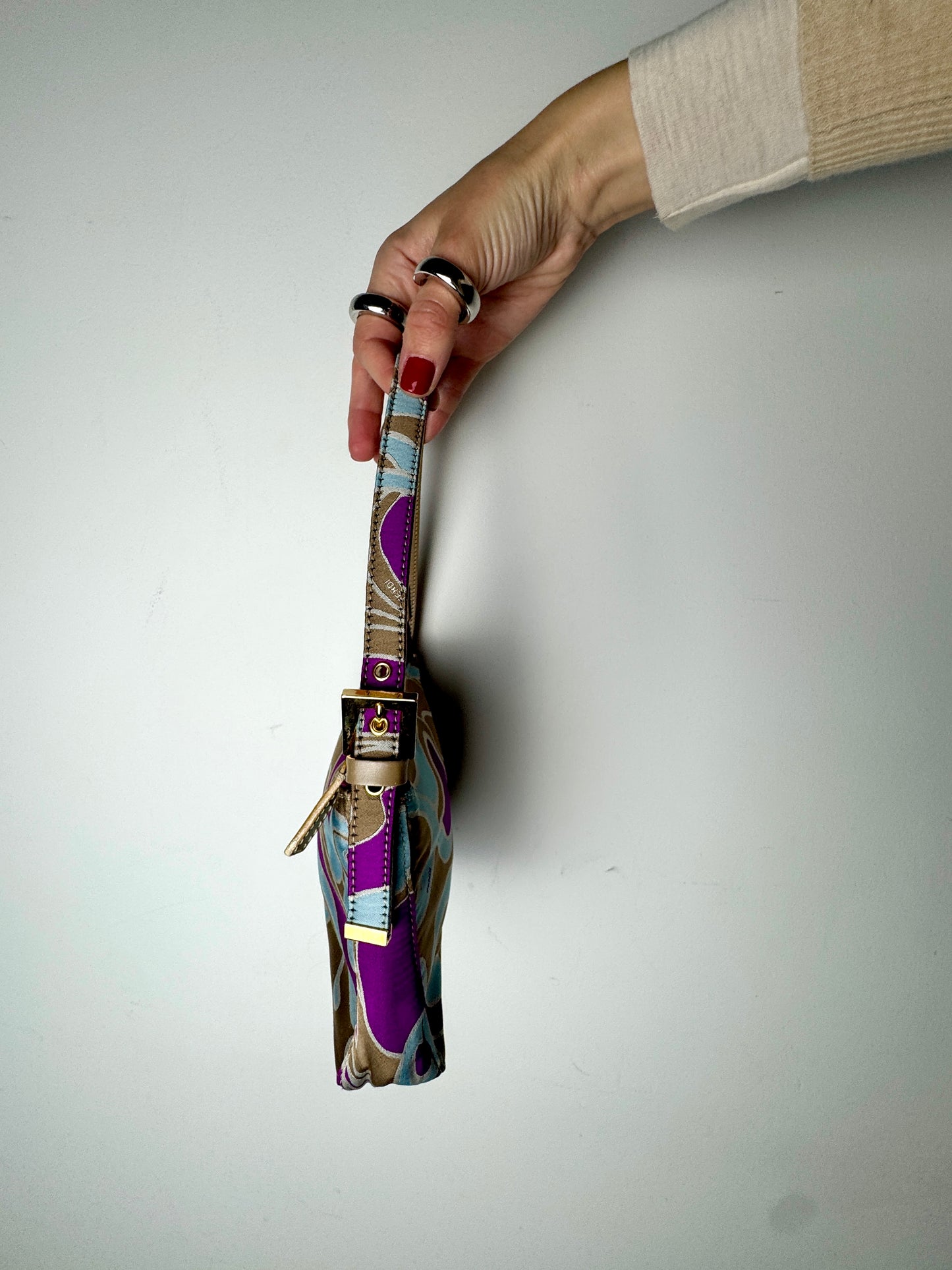 Fendi Psychedelic Swirl Jacquard Mini Shoulder Bag — Early 2000s