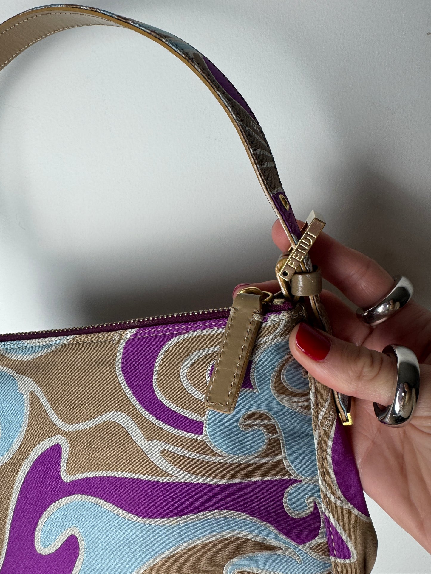 Fendi Psychedelic Swirl Jacquard Mini Shoulder Bag — Early 2000s
