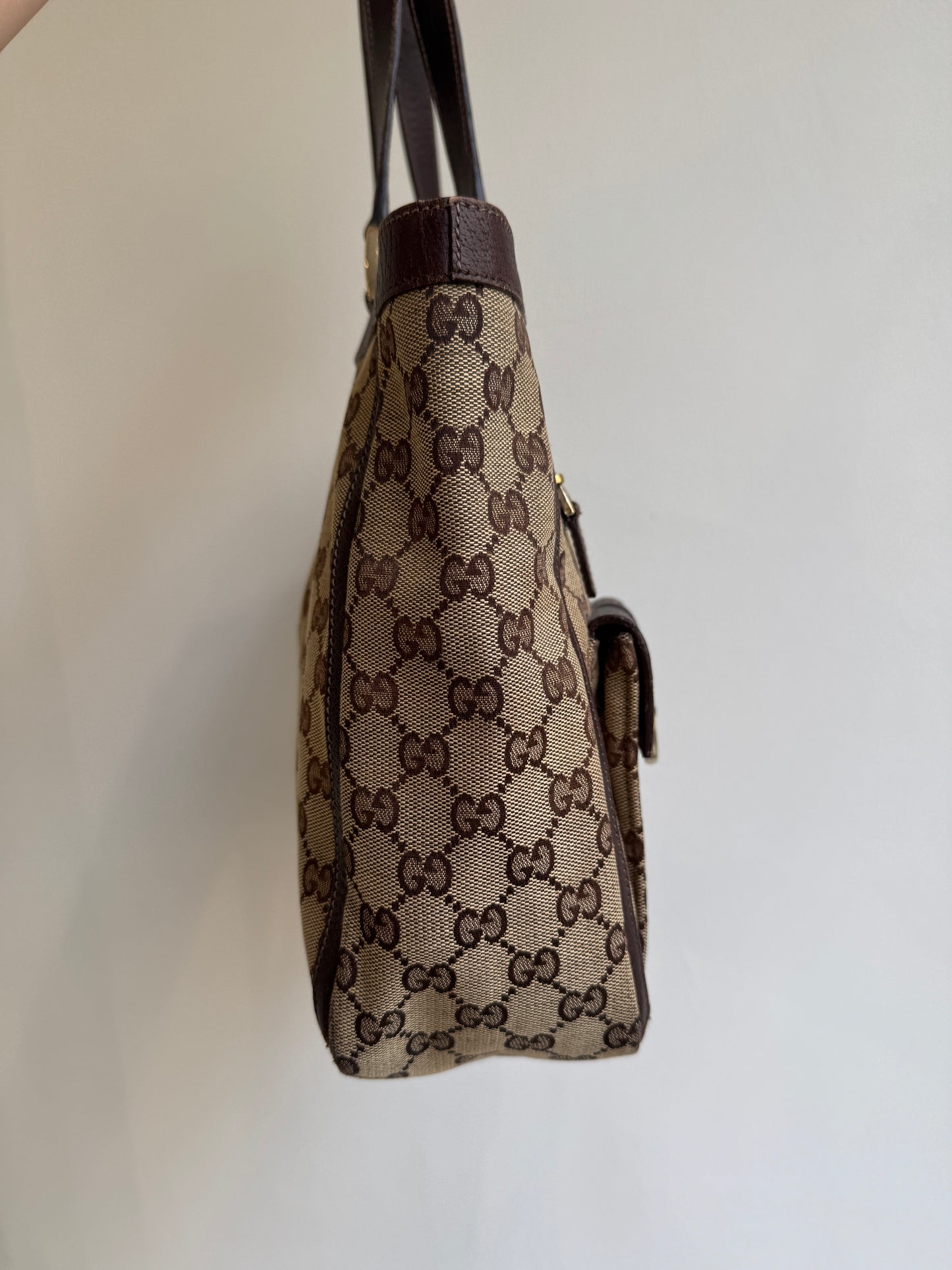 Vintage Gucci GG Canvas Abbey D-Ring Pocket Tote - early 2000