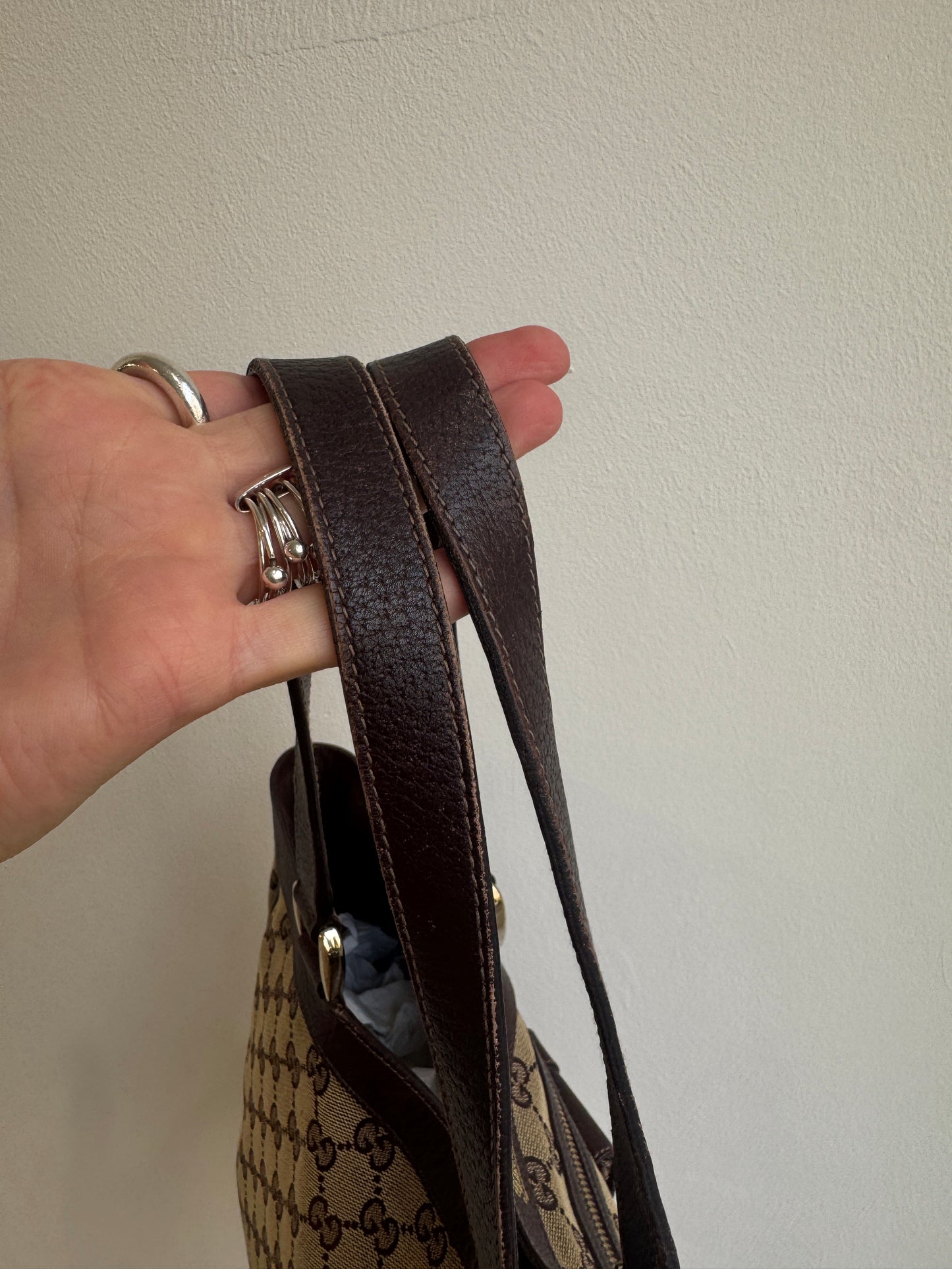 Vintage Gucci GG Canvas Abbey D-Ring Pocket Tote - early 2000