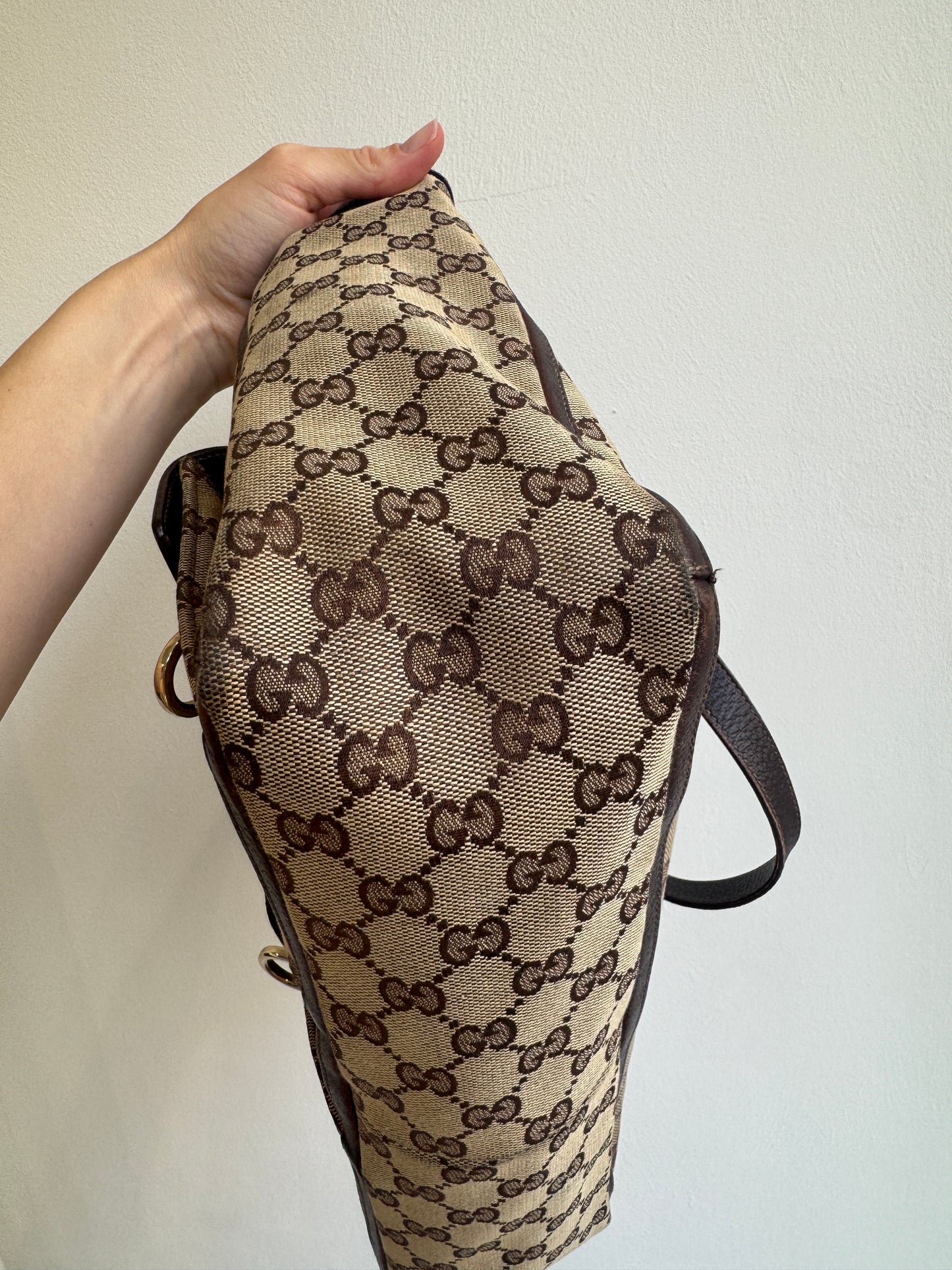 Vintage Gucci GG Canvas Abbey D-Ring Pocket Tote - early 2000